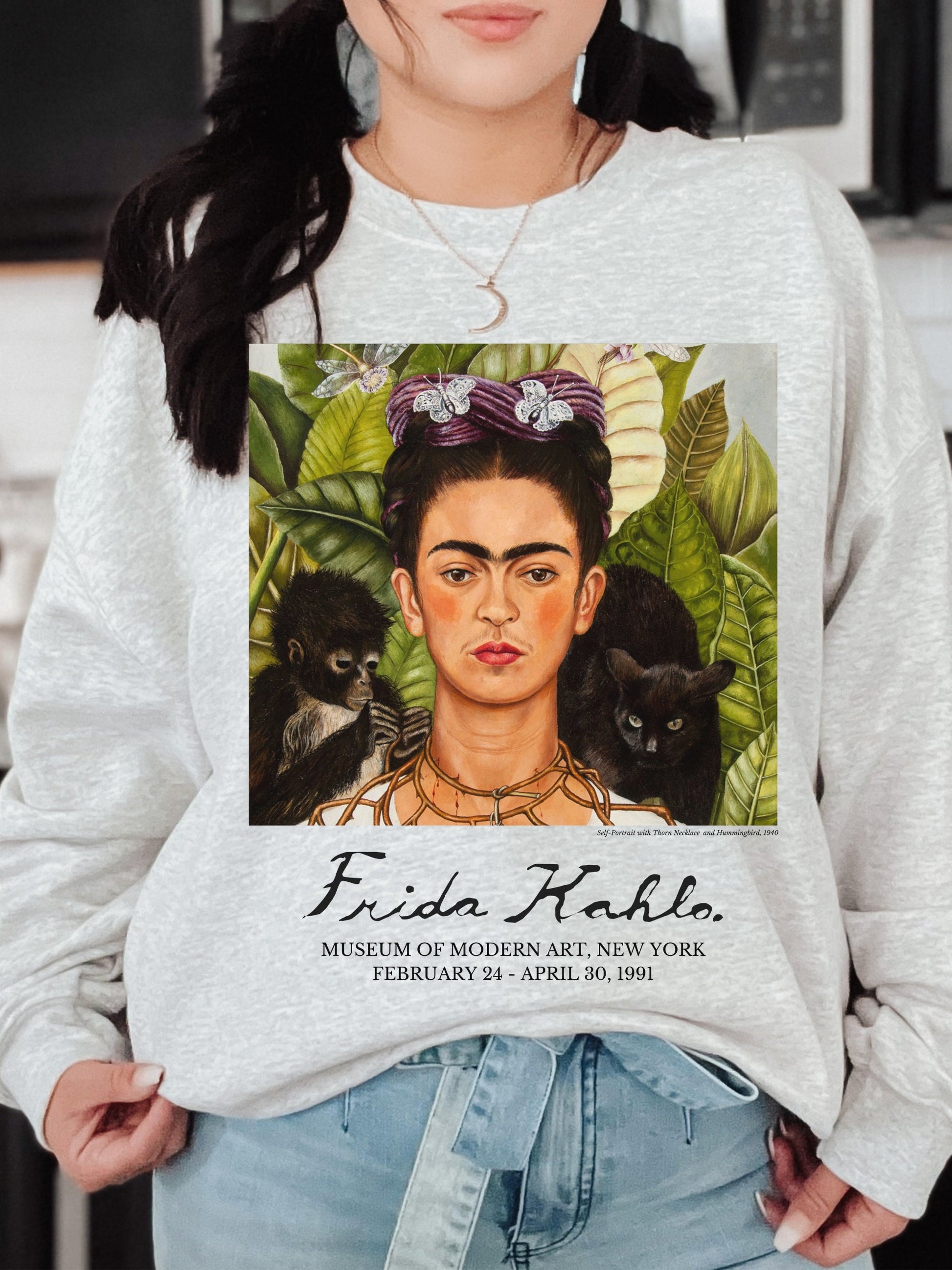 Frida Kahlo Museum Exhibit Art History Artsy Sweatshirt Academia Aesthetic Famous Painting Mexican Artist