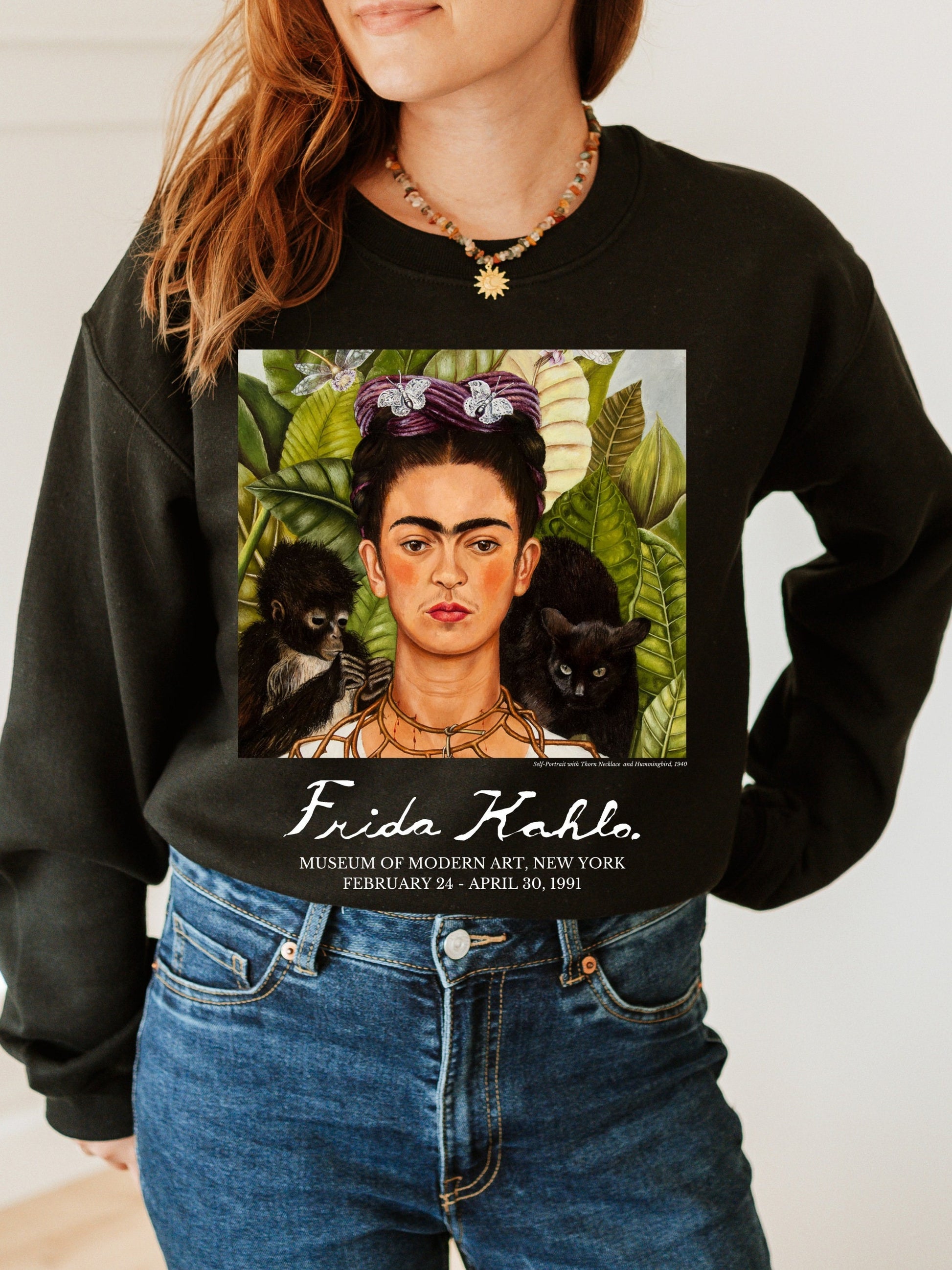 Frida Kahlo Museum Exhibit Art History Artsy Sweatshirt Academia Aesthetic Famous Painting Mexican Artist