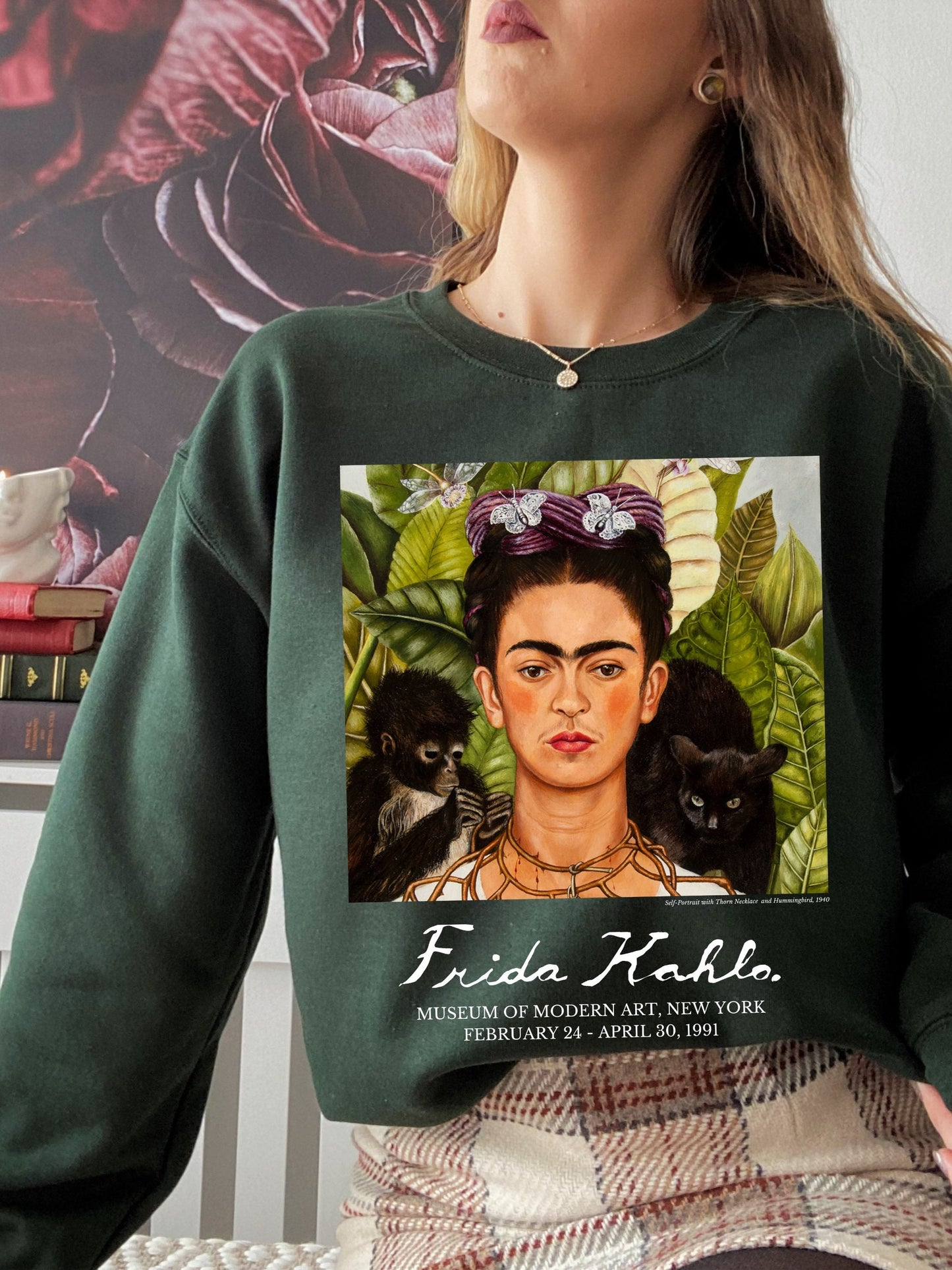 Frida Kahlo Museum Exhibit Art History Artsy Sweatshirt Academia Aesthetic Famous Painting Mexican Artist