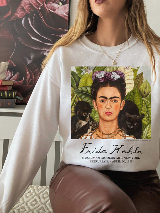 Frida Kahlo Museum Exhibit Art History Artsy Sweatshirt Academia Aesthetic Famous Painting Mexican Artist