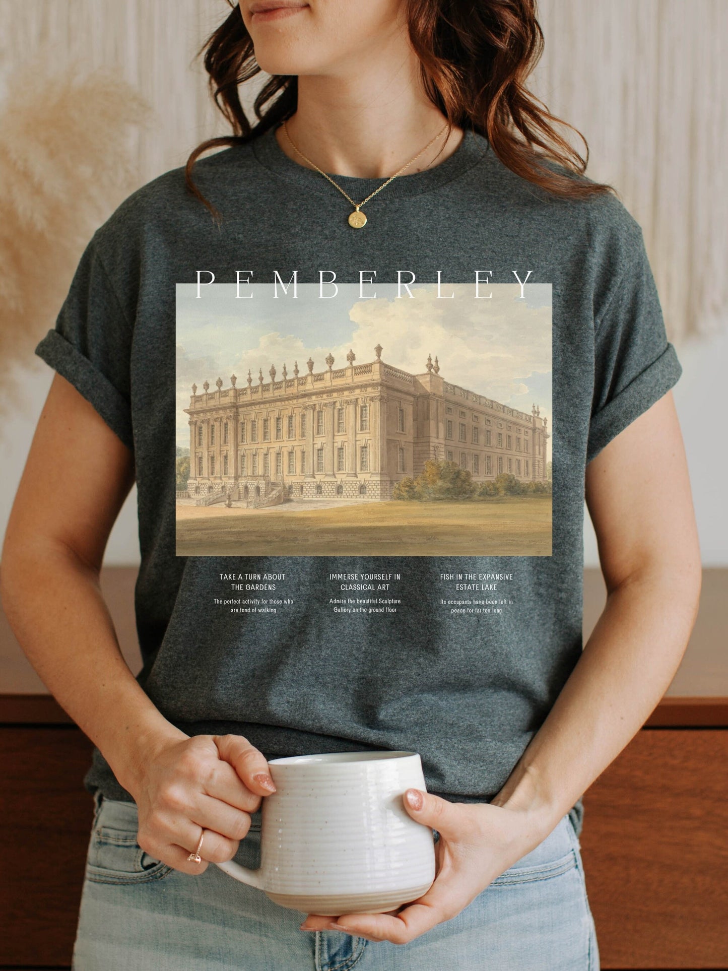 Pemberley Pride and Prejudice Tee Shirt Tshirt * Literature Bookworm Bookish Gift * Light Dark Academia Aesthetic * Jane Austen Merch Fandom