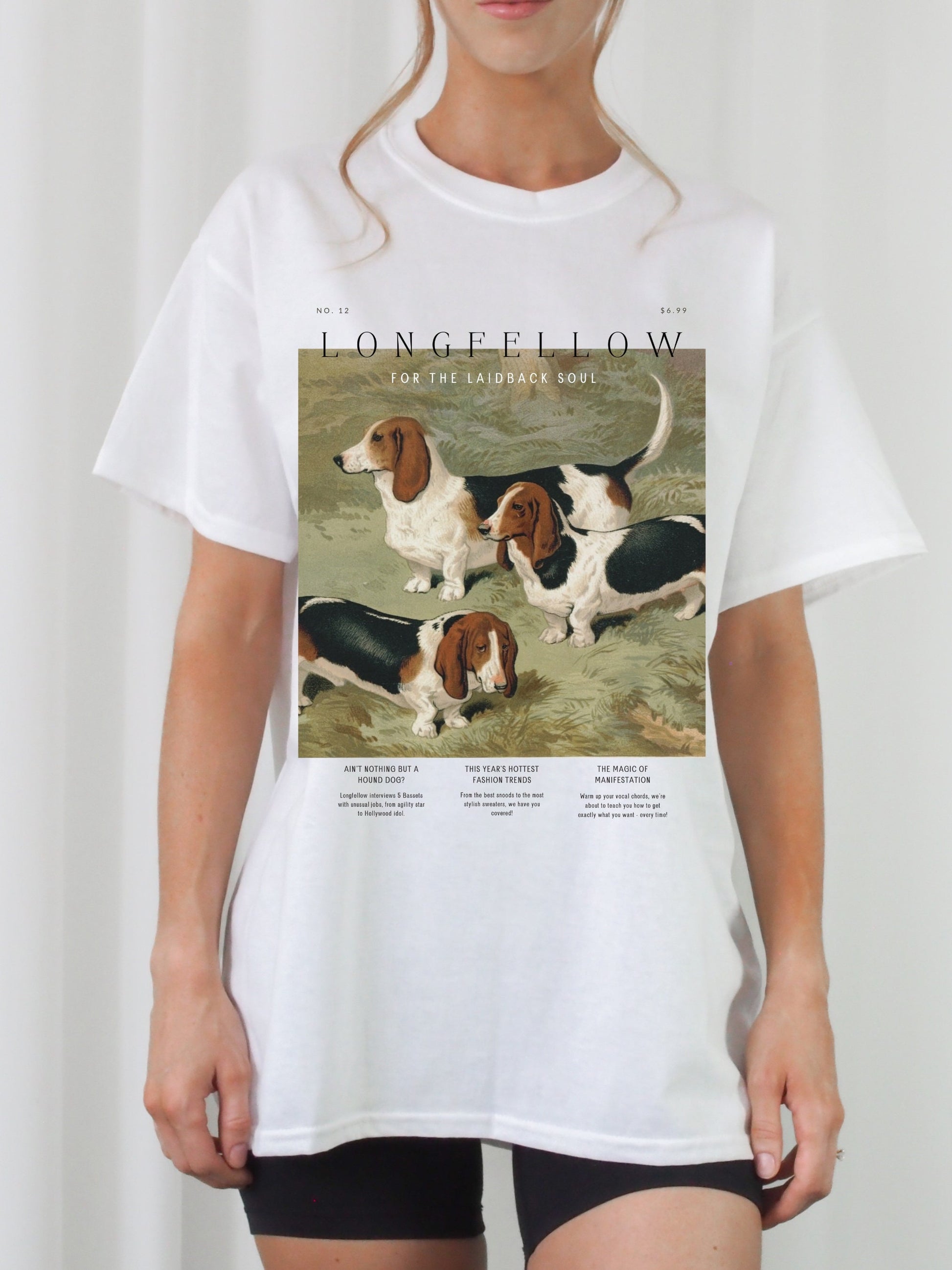 Basset Hound Dog Lover Tee Shirt Tshirt * Vintage Retro Aesthetic Minimalist oversized graphic tee