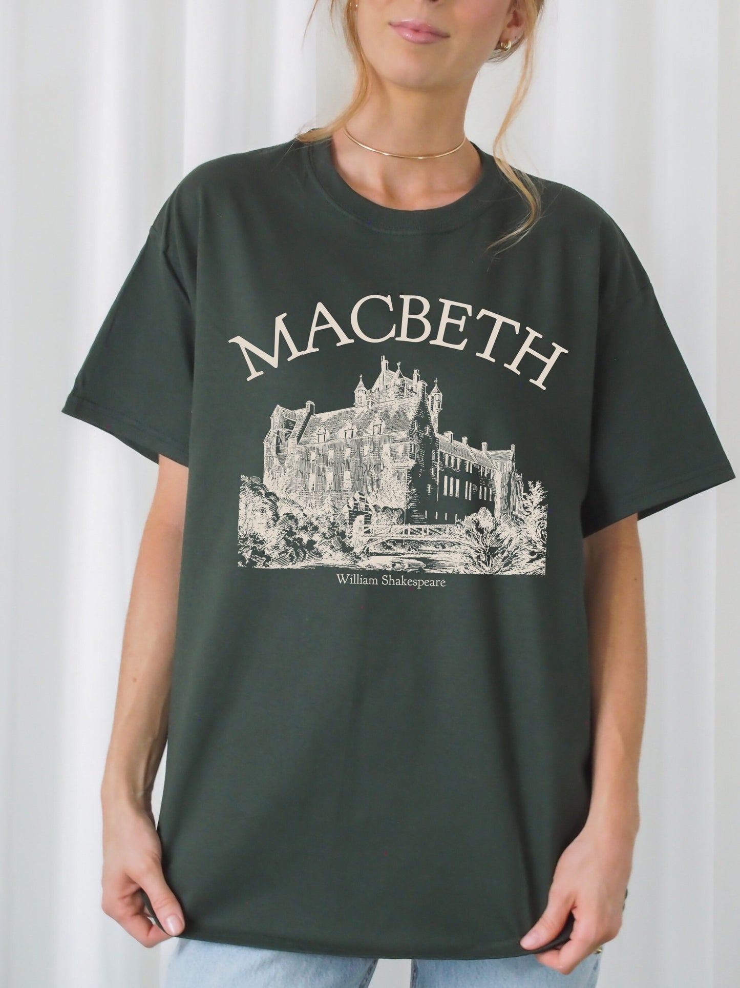 Shakespeare Macbeth Castle Sweatshirt * Bookworm Bookish Book Lover Gift * Dark Academia Dead Poets Bibliophile * Shakespeare Quote