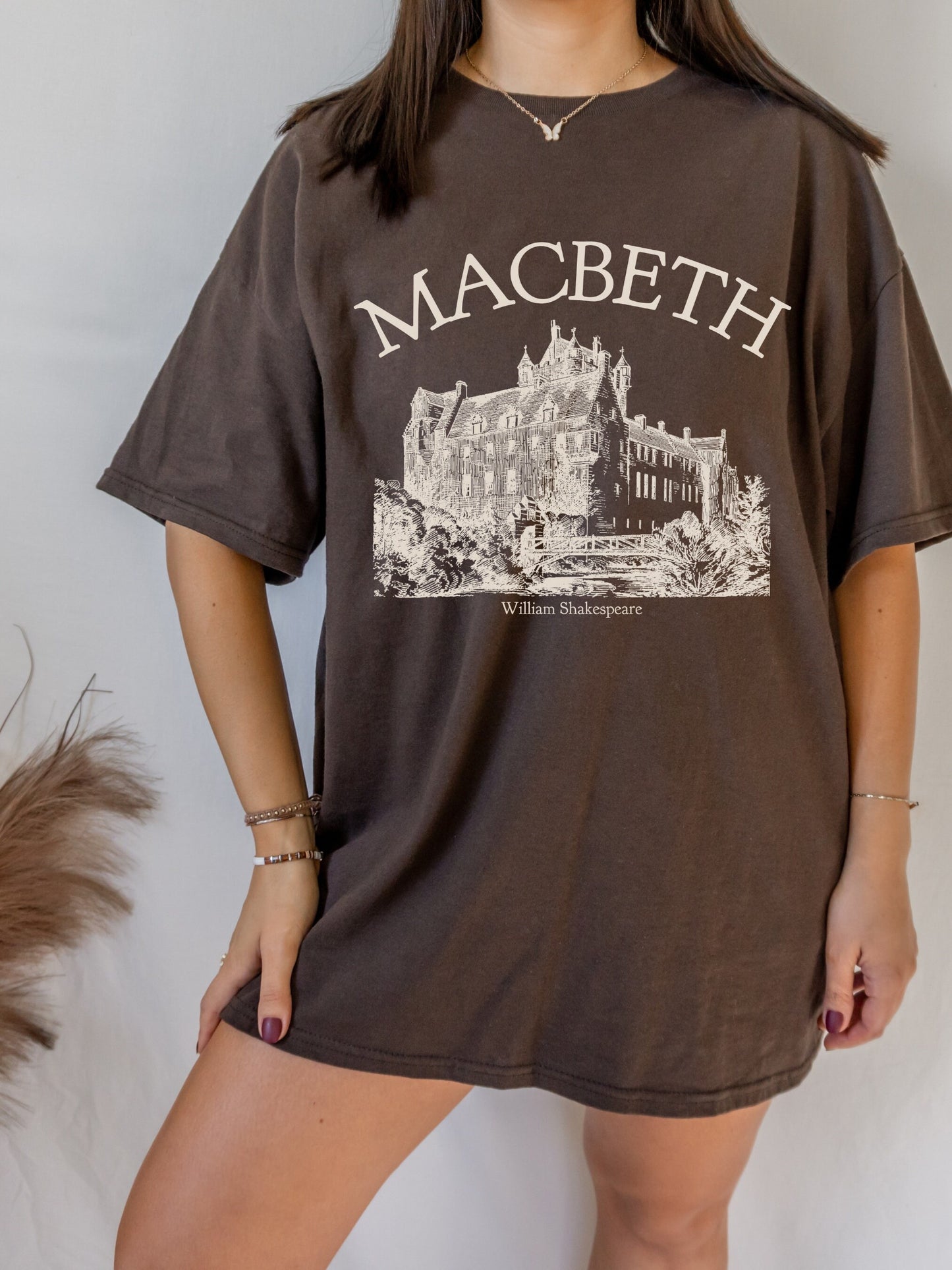 Shakespeare Macbeth Castle Sweatshirt * Bookworm Bookish Book Lover Gift * Dark Academia Dead Poets Bibliophile * Shakespeare Quote