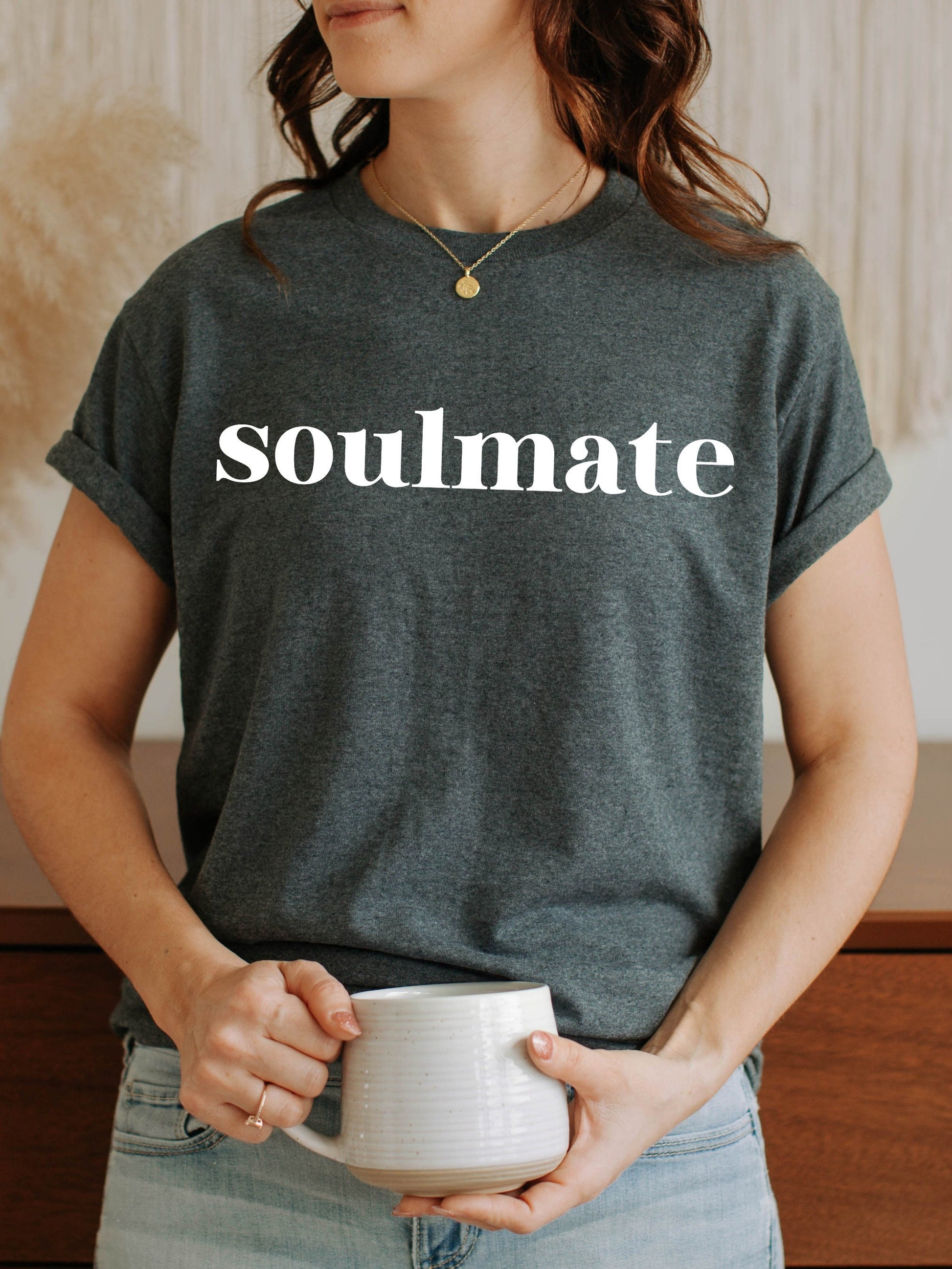 Soulmate Tee Shirt Tshirt * Valentine's Day Coquette Couples Sweatshirt Romantic Gift for Her * Anniversary Birthday Gift * Minimalist