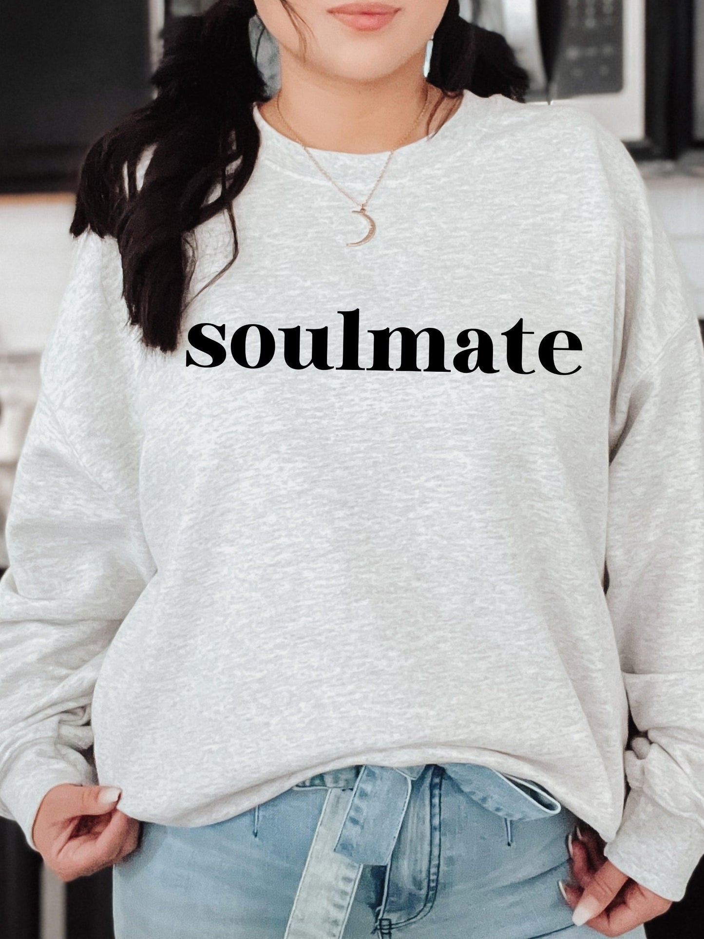 Soulmate Sweatshirt * Valentine's Day Coquette Couples Sweatshirt Romantic Gift for Her * Anniversary Birthday Gift * Minimalist Oversized