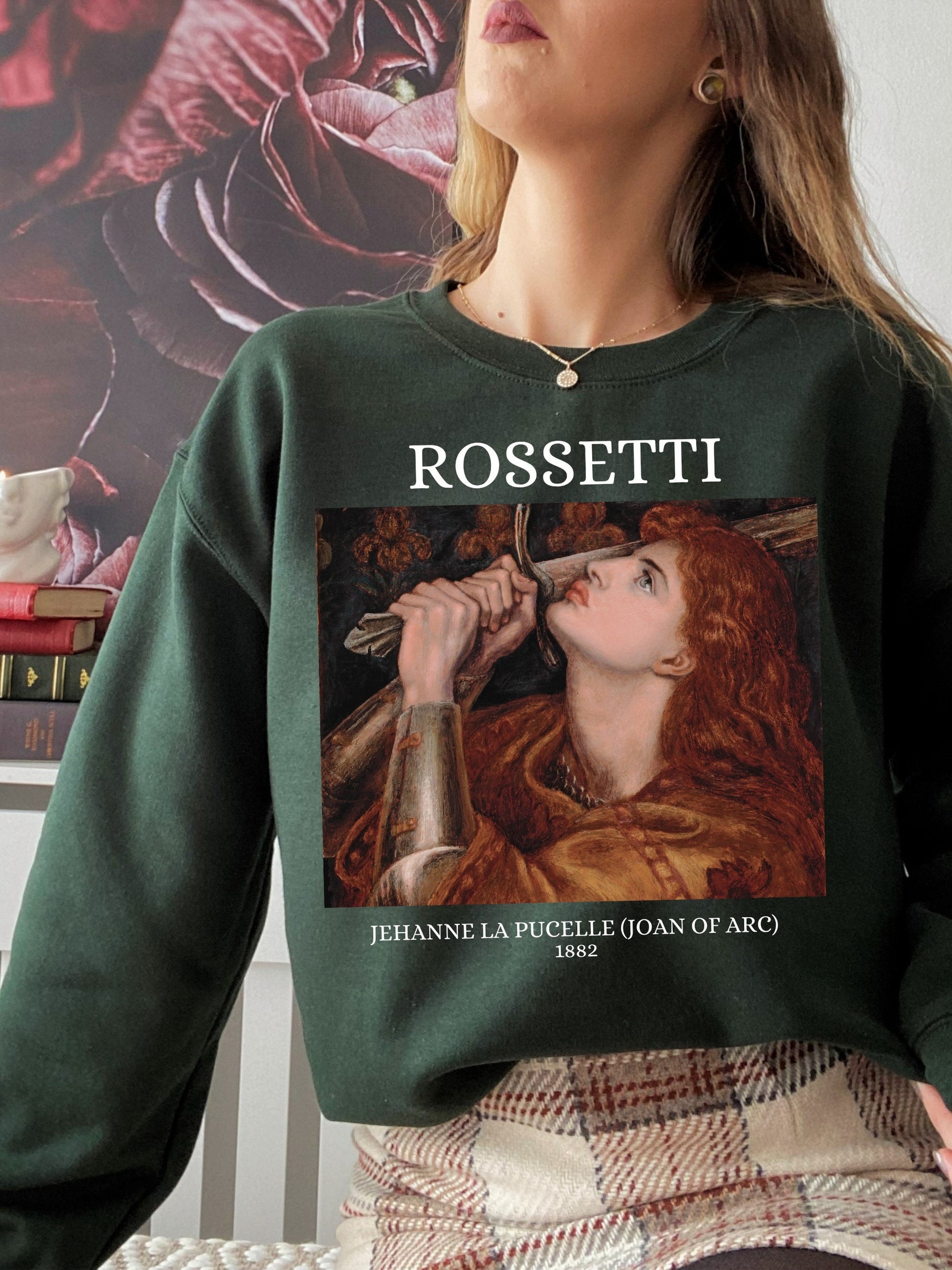 Rossetti Joan of Arc Famous Painting Sweatshirt * Light Dark Academia Art History Aesthetic Sweatshirt * Feminist Shirt