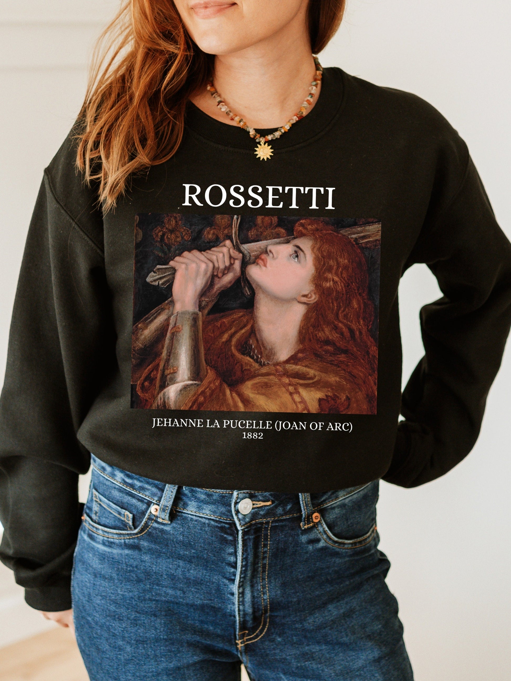 Rossetti Joan of Arc Famous Painting Sweatshirt * Light Dark Academia Art History Aesthetic Sweatshirt * Feminist Shirt