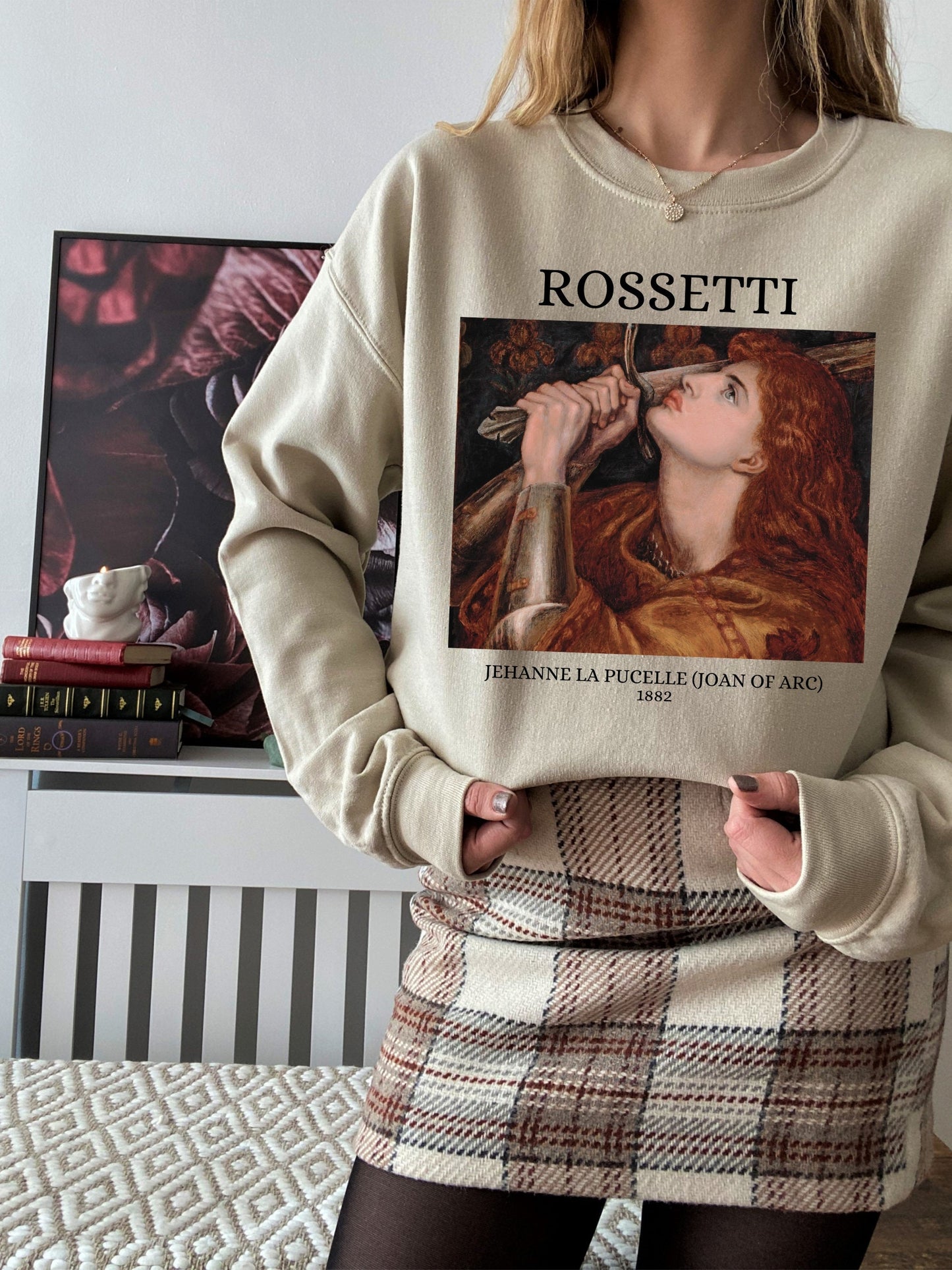 Rossetti Joan of Arc Famous Painting Sweatshirt * Light Dark Academia Art History Aesthetic Sweatshirt * Feminist Shirt