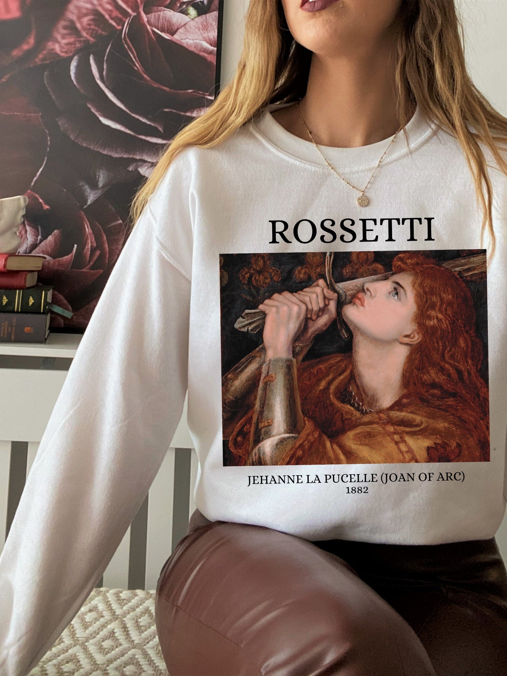 Rossetti Joan of Arc Famous Painting Sweatshirt * Light Dark Academia Art History Aesthetic Sweatshirt * Feminist Shirt