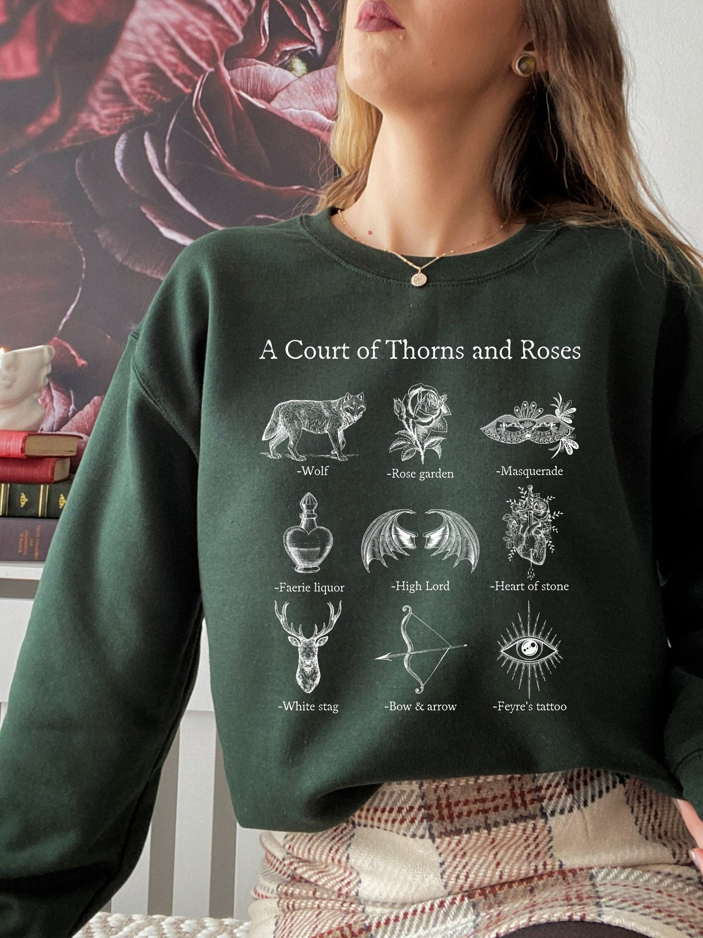 ACOTAR ACOMAF Icon Chart SJM Merch Sweatshirt * Inner Circle Feyre Rhysand * Witchy Goth Bookish Book Lover Gift Romance Reader