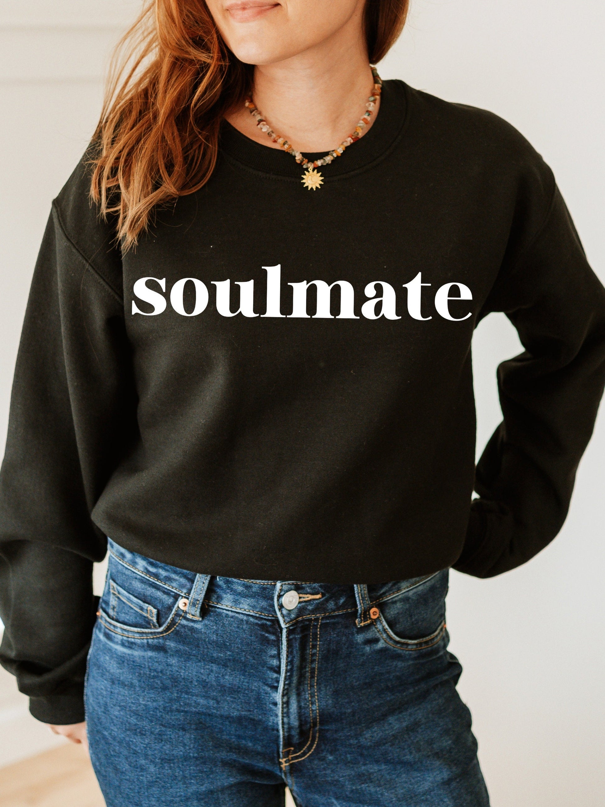 Soulmate Sweatshirt * Valentine's Day Coquette Couples Sweatshirt Romantic Gift for Her * Anniversary Birthday Gift * Minimalist Oversized