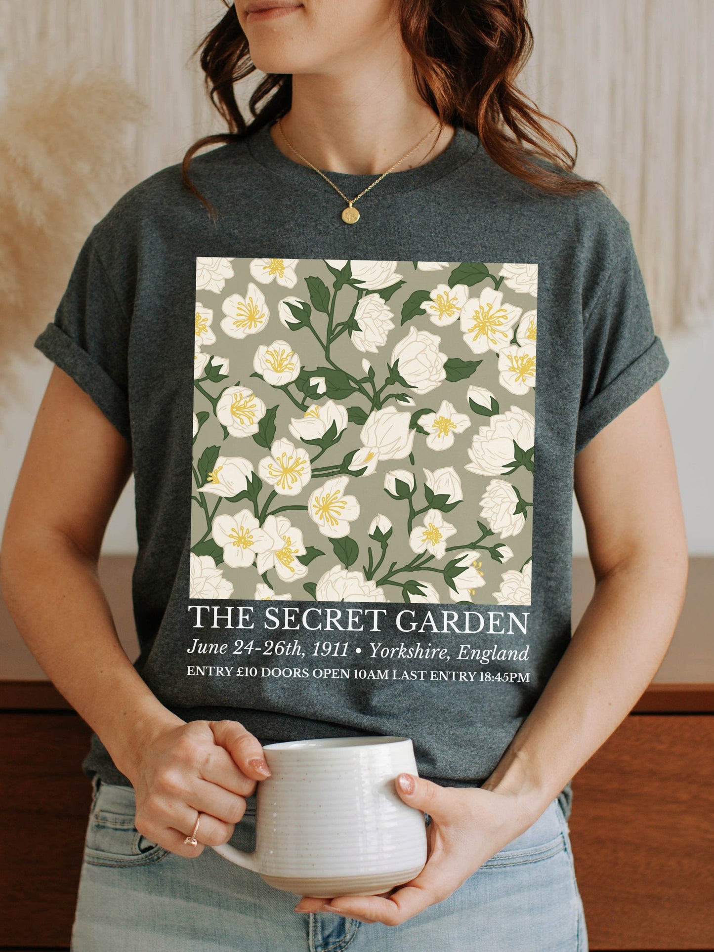 The Secret Garden Flower Market Show Tee Shirt Tshirt * Dark Cottagecore Light Academia Fairycore Goblincore * Botanical Flower Print