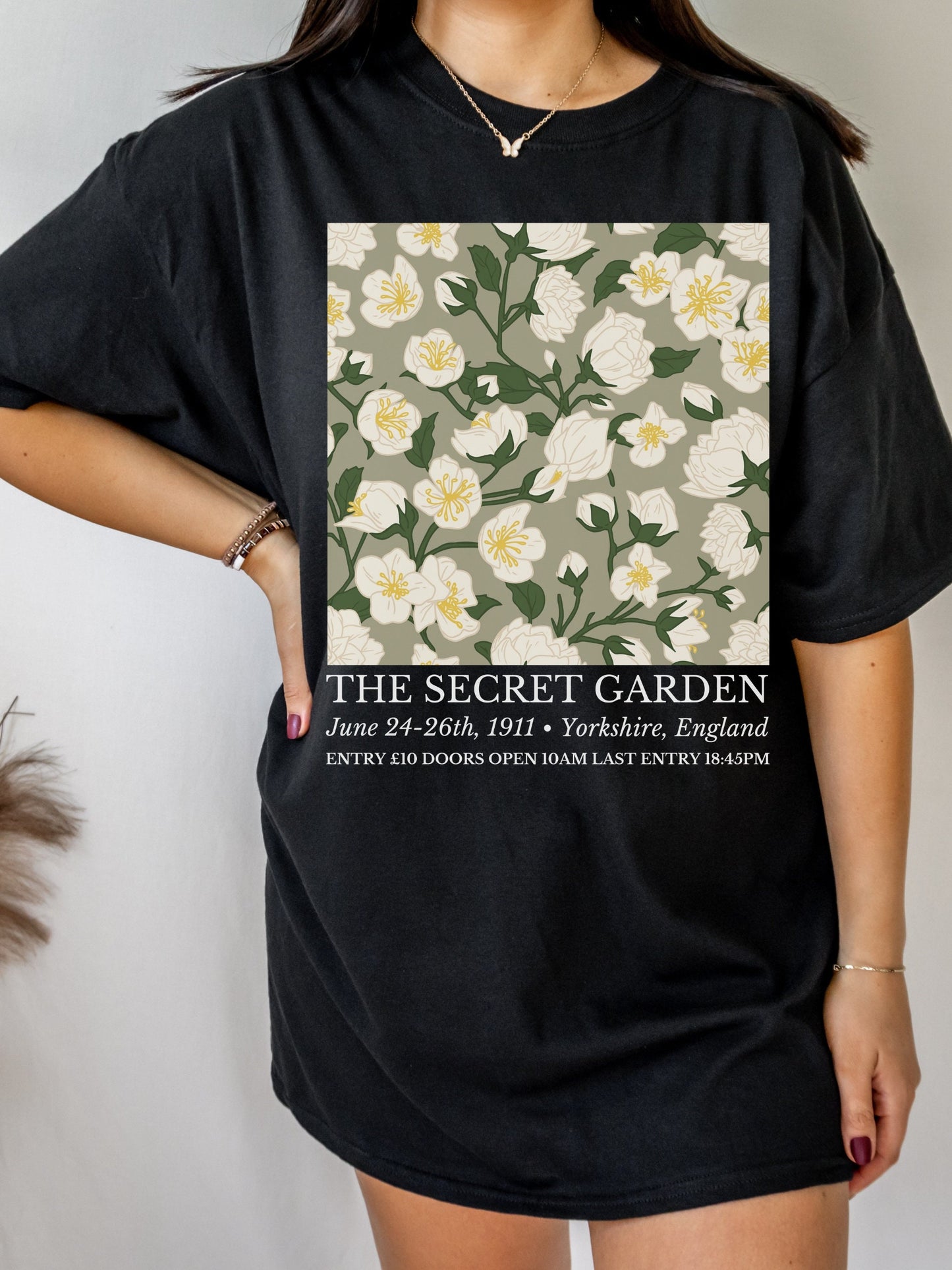 The Secret Garden Flower Market Show Tee Shirt Tshirt * Dark Cottagecore Light Academia Fairycore Goblincore * Botanical Flower Print