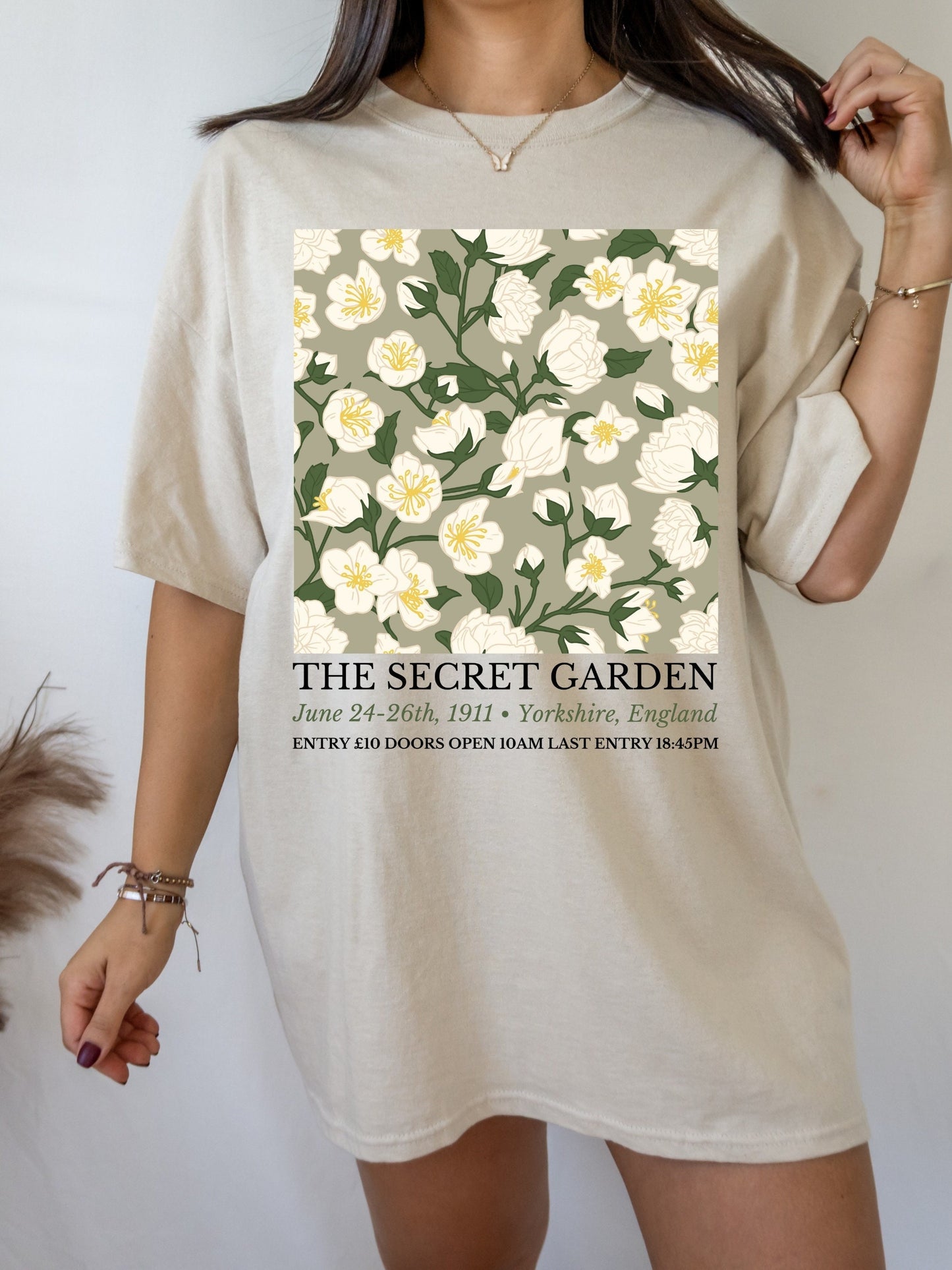 The Secret Garden Flower Market Show Tee Shirt Tshirt * Dark Cottagecore Light Academia Fairycore Goblincore * Botanical Flower Print