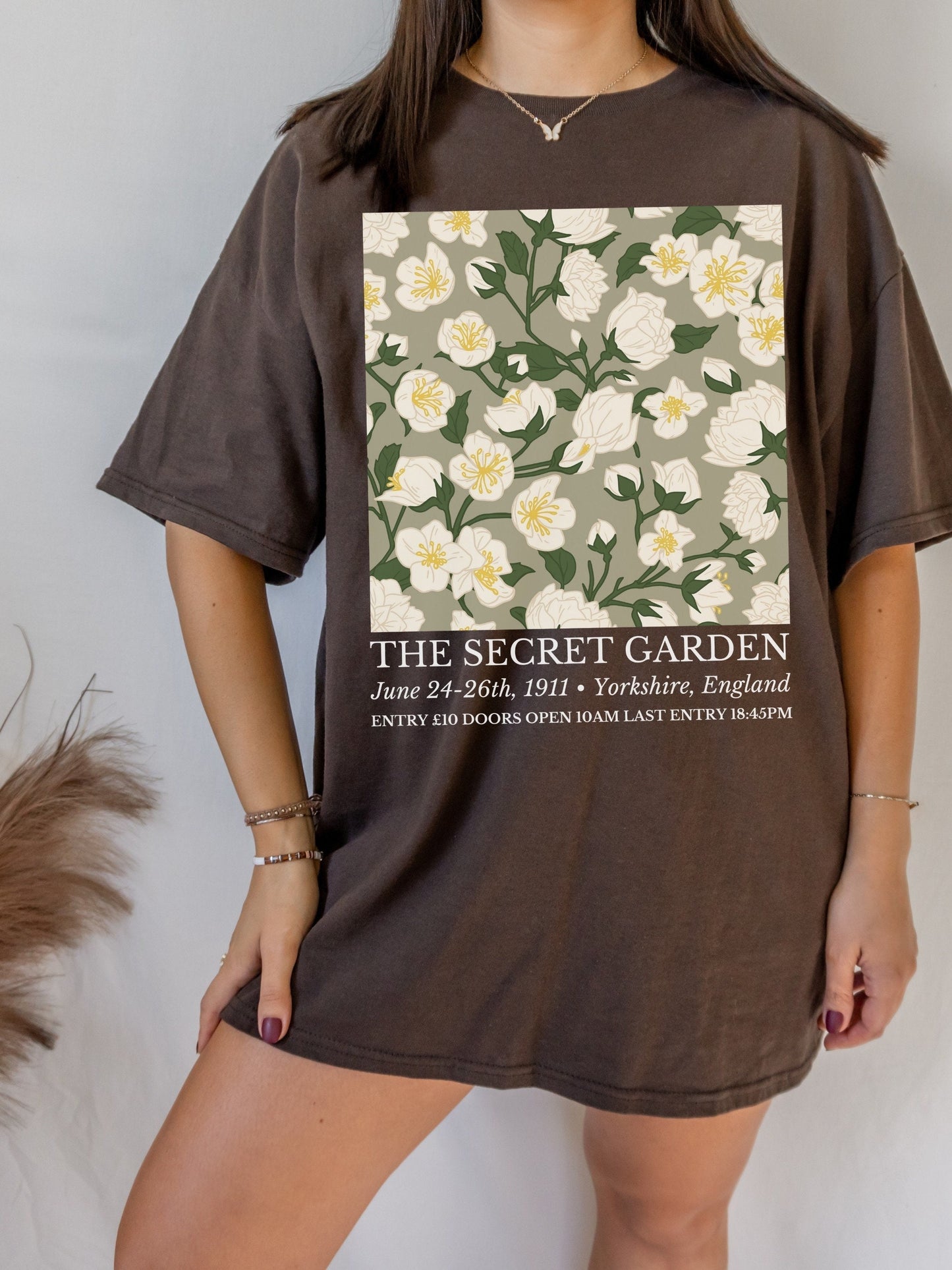 The Secret Garden Flower Market Show Tee Shirt Tshirt * Dark Cottagecore Light Academia Fairycore Goblincore * Botanical Flower Print