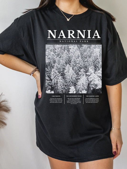 Narnia National Park Retro Minimalist Aesthetic Shirt * Granola Girl Book Merch * Bookish Booktok Book Lover Christmas Gift * Holiday Shirt