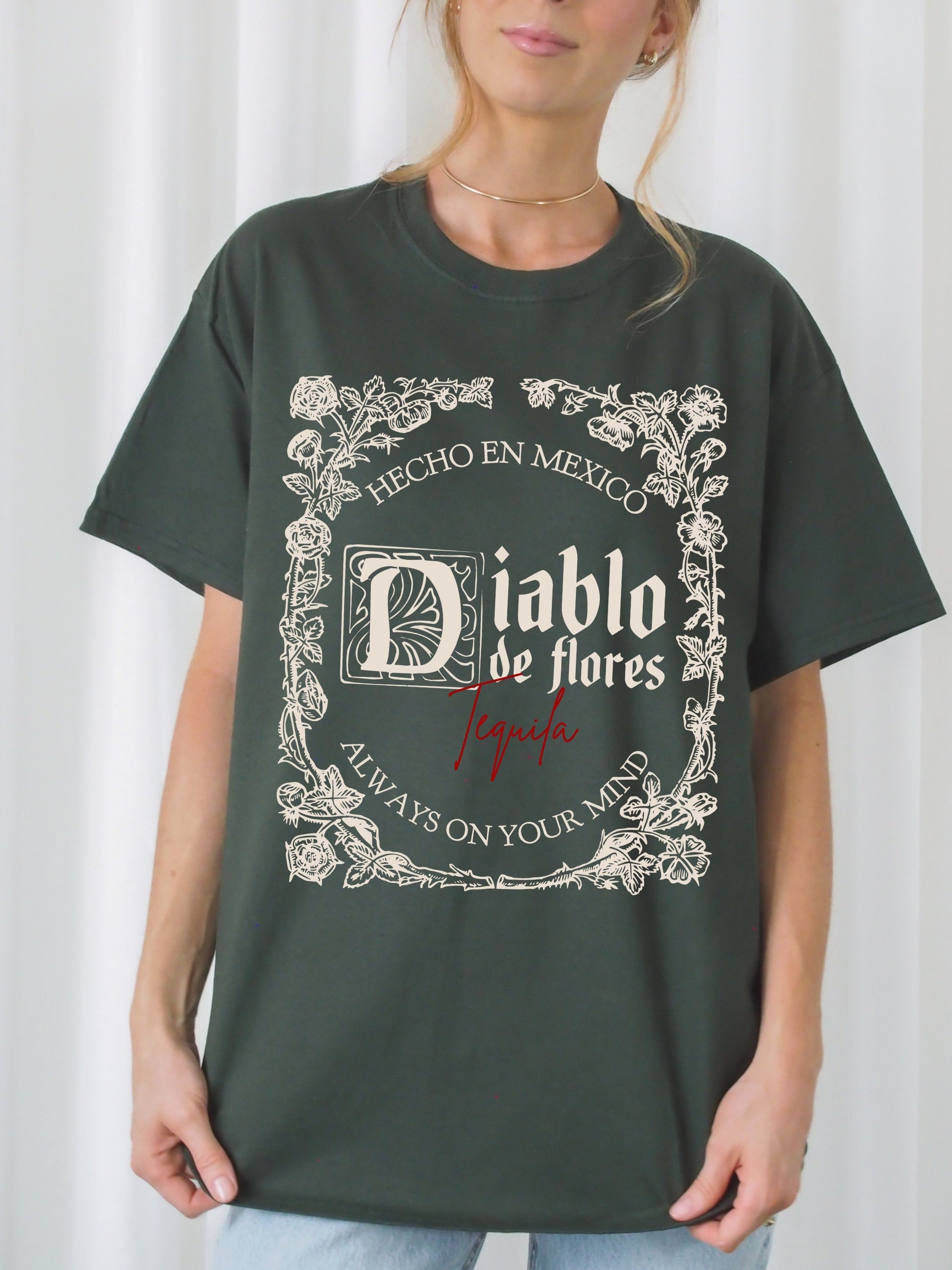 Practical Magic Witchy Tee Shirt Tshirt * Diablo de Flores * Tequila Dracula Cowboy * Midnight Margaritas Owens Sisters * Book Merch Fandom