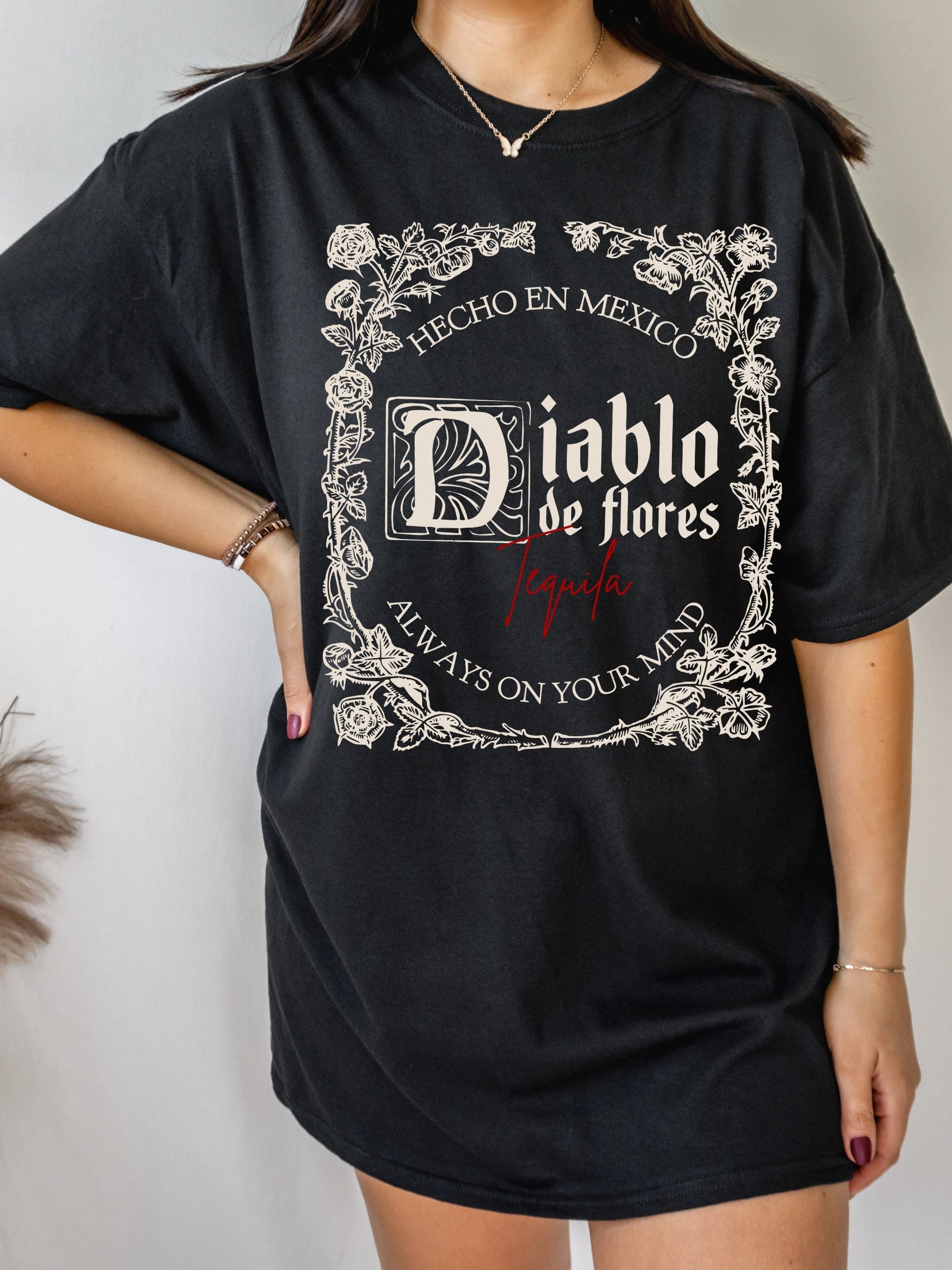 Practical Magic Witchy Tee Shirt Tshirt * Diablo de Flores * Tequila Dracula Cowboy * Midnight Margaritas Owens Sisters * Book Merch Fandom