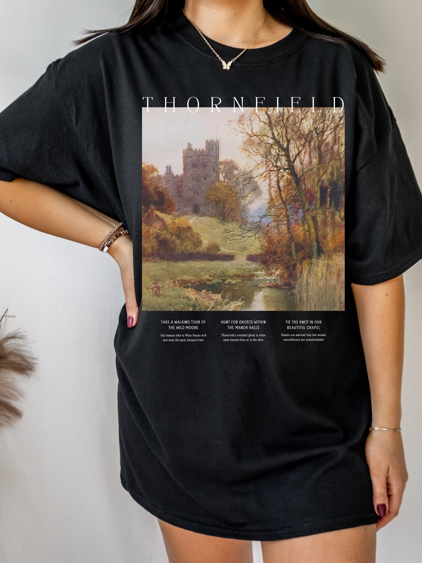 Jane Eyre Thornfield Hall Tee Shirt Tshirt * Book Fandom Merch * Dark Academia Aesthetic * Bookish Bookworm Gift * Literature Shirt