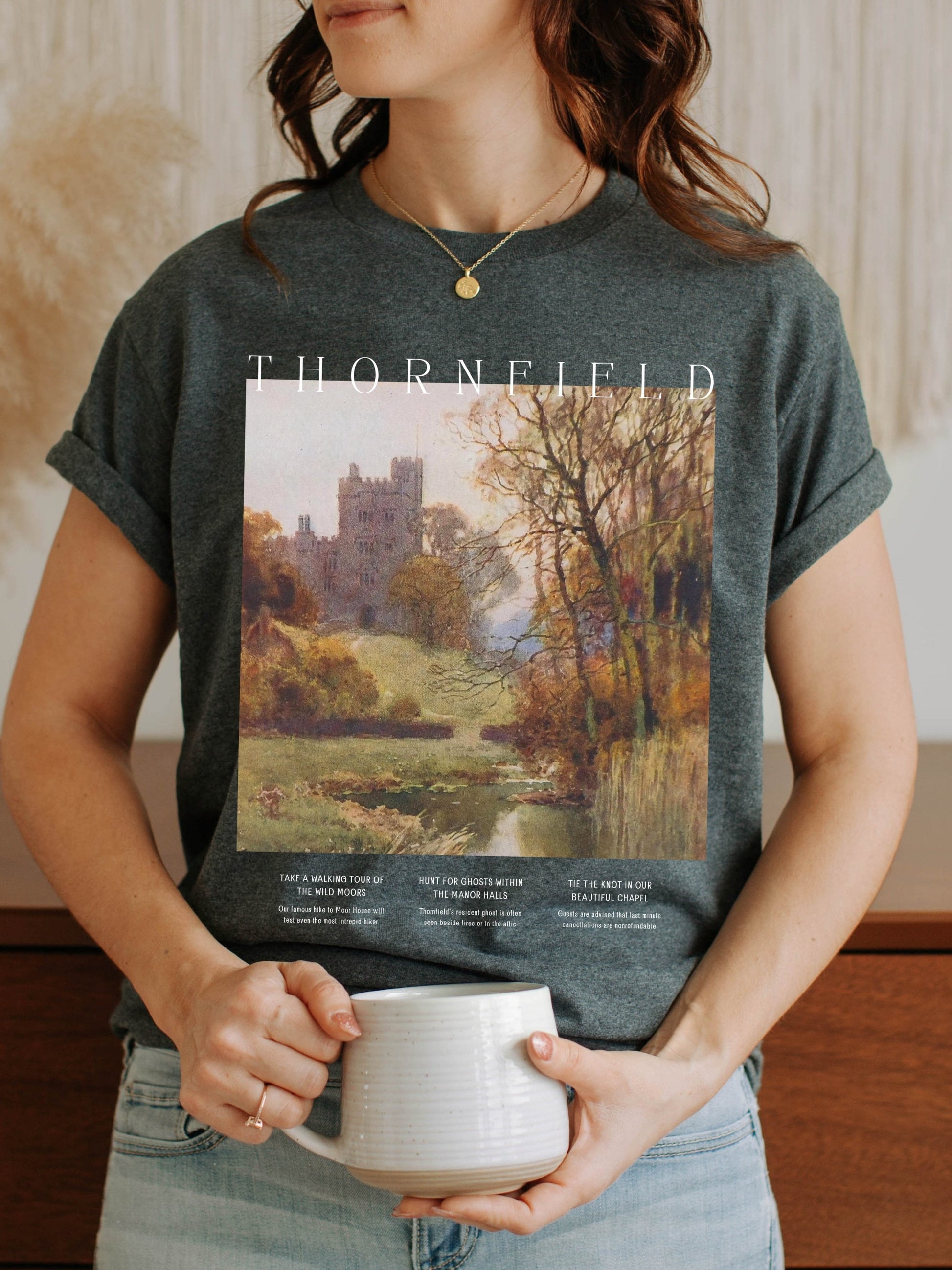 Jane Eyre Thornfield Hall Tee Shirt Tshirt * Book Fandom Merch * Dark Academia Aesthetic * Bookish Bookworm Gift * Literature Shirt