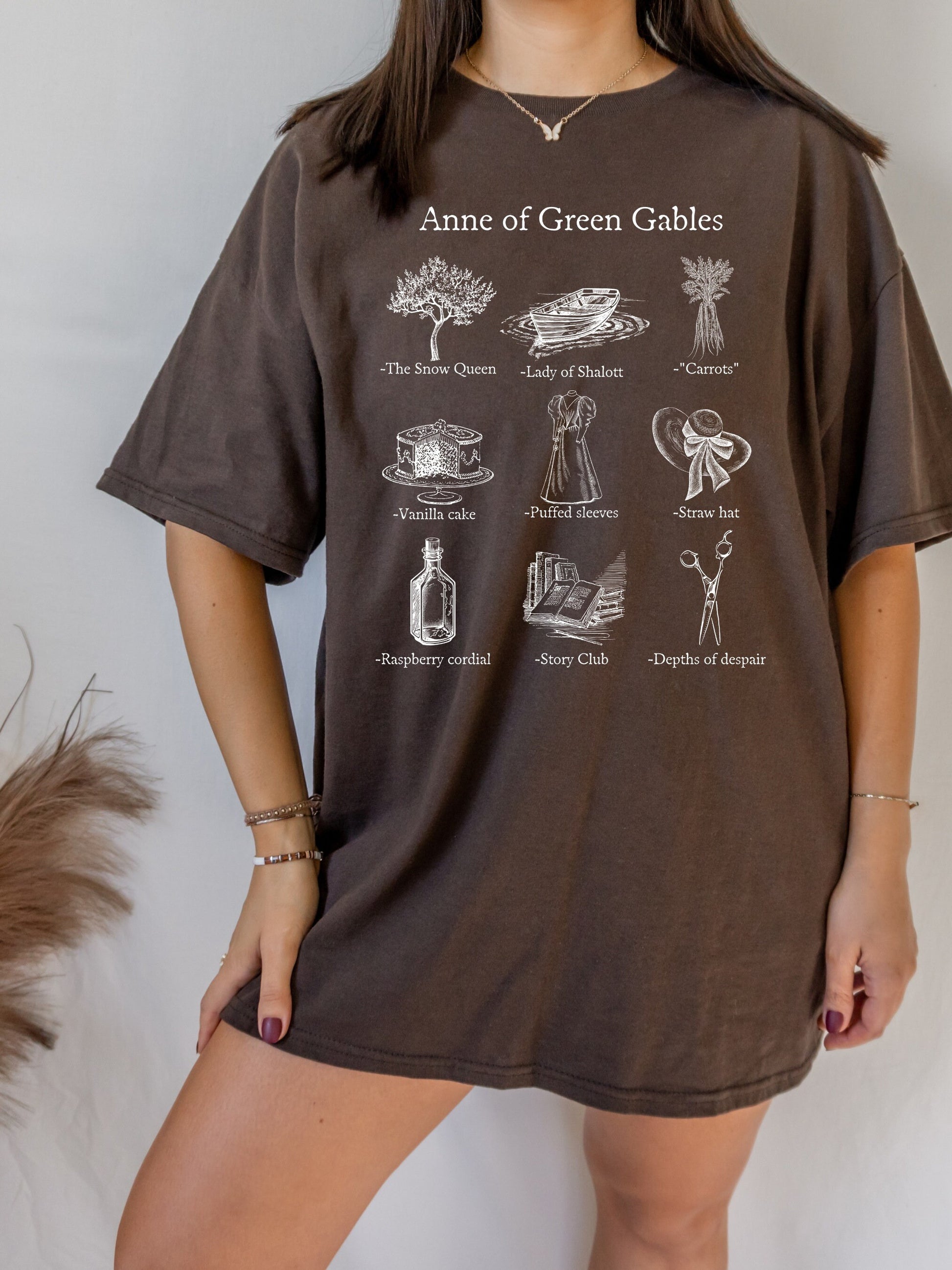 Anne of Green Gables Icon Chart Tee Shirt Tshirt * Cottagecore Anne with an E * LM Montgomery * Book Fandom Merch Bookish Gift Book Lover