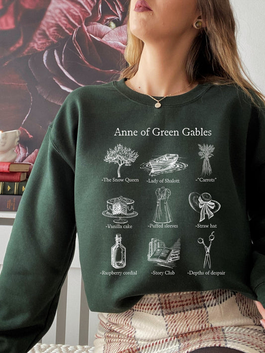 Anne of Green Gables Icon Chart Sweatshirt * Cottagecore Anne with an E * LM Montgomery * Book Fandom Merch Bookish Gift Book Lover