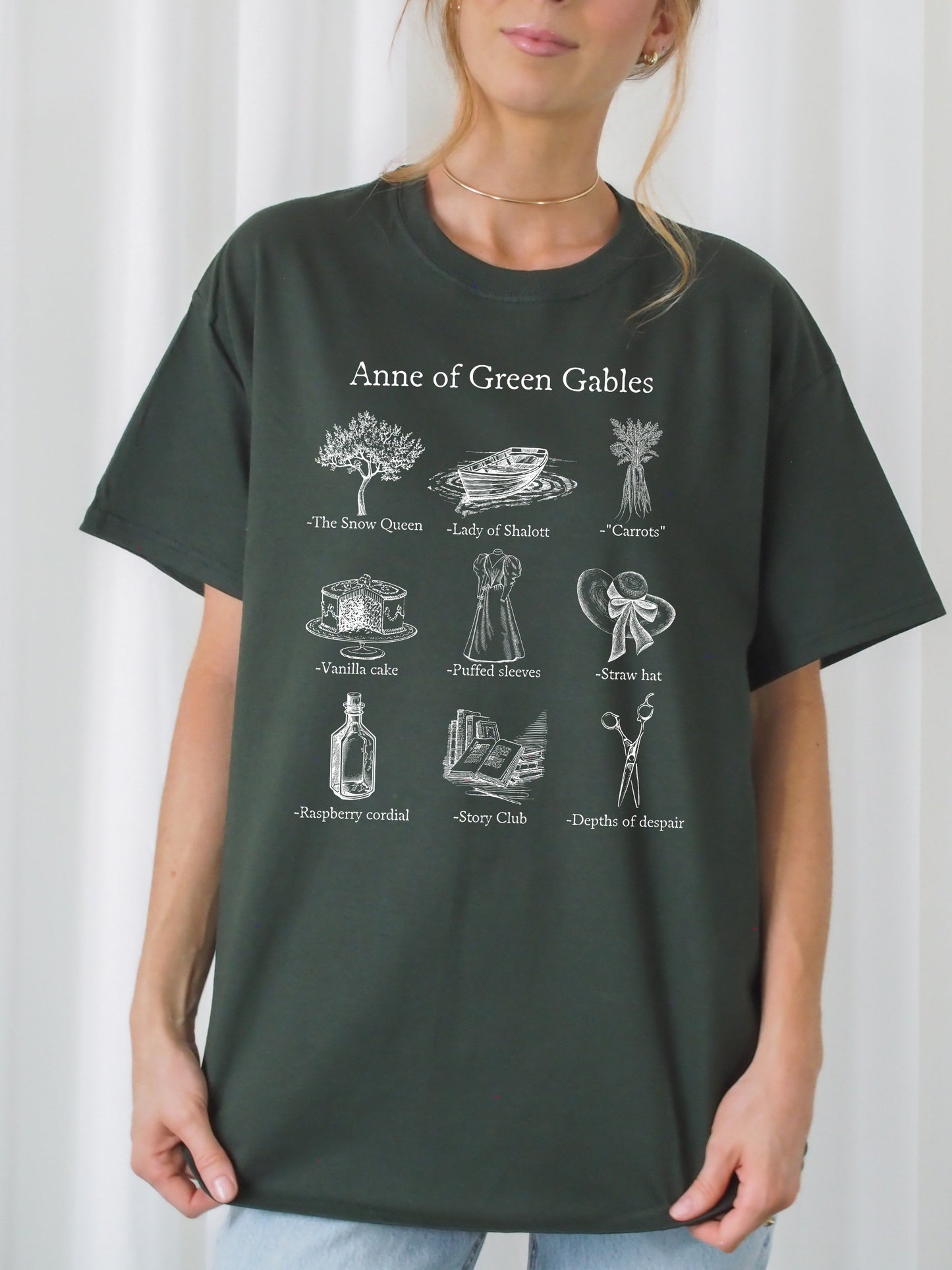 Anne of Green Gables Icon Chart Tee Shirt Tshirt * Cottagecore Anne with an E * LM Montgomery * Book Fandom Merch Bookish Gift Book Lover