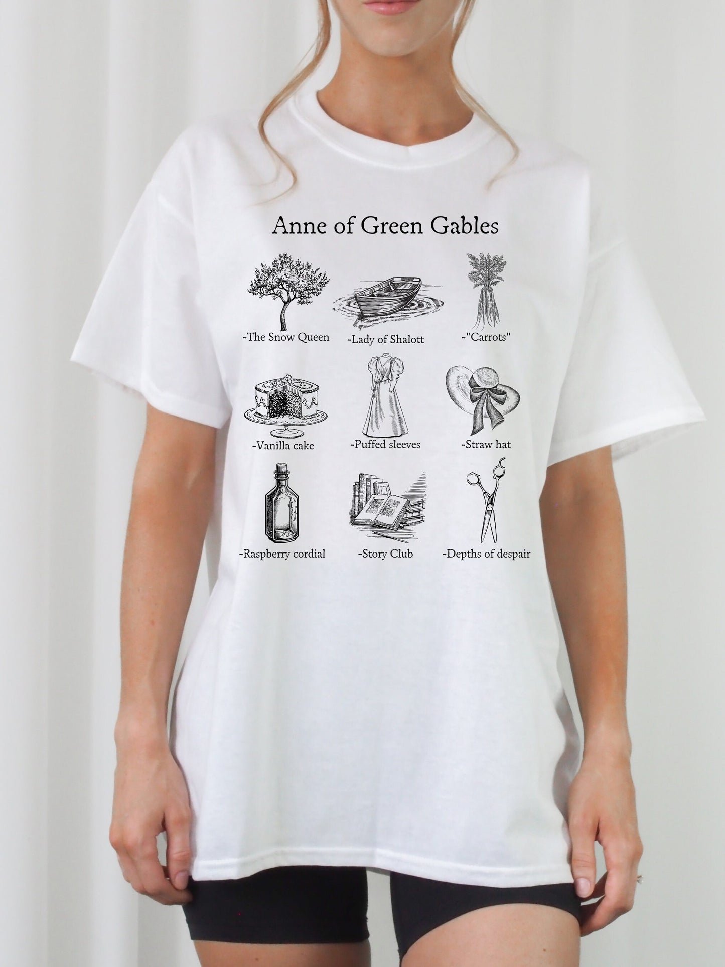 Anne of Green Gables Icon Chart Tee Shirt Tshirt * Cottagecore Anne with an E * LM Montgomery * Book Fandom Merch Bookish Gift Book Lover