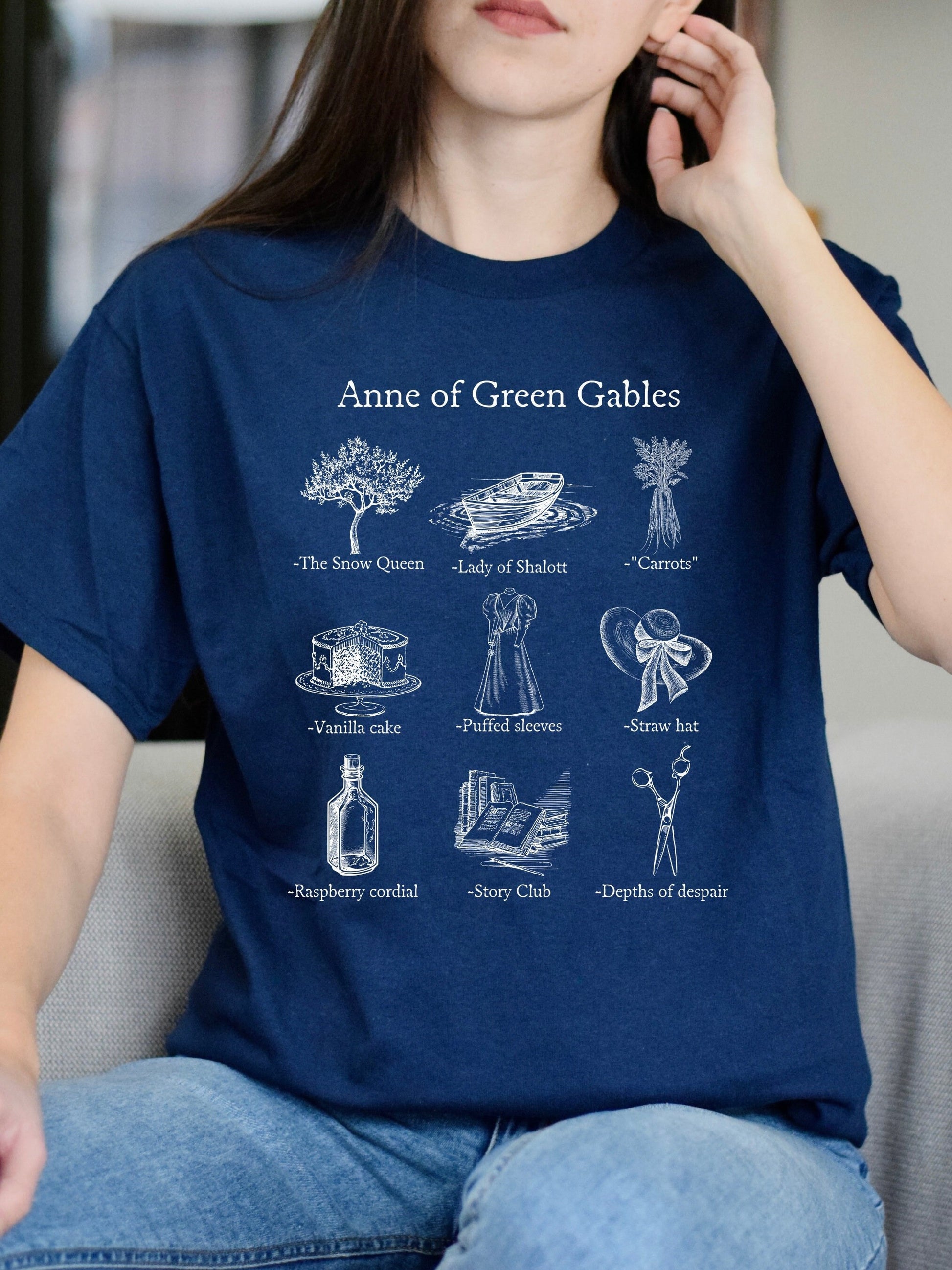 Anne of Green Gables Icon Chart Tee Shirt Tshirt * Cottagecore Anne with an E * LM Montgomery * Book Fandom Merch Bookish Gift Book Lover