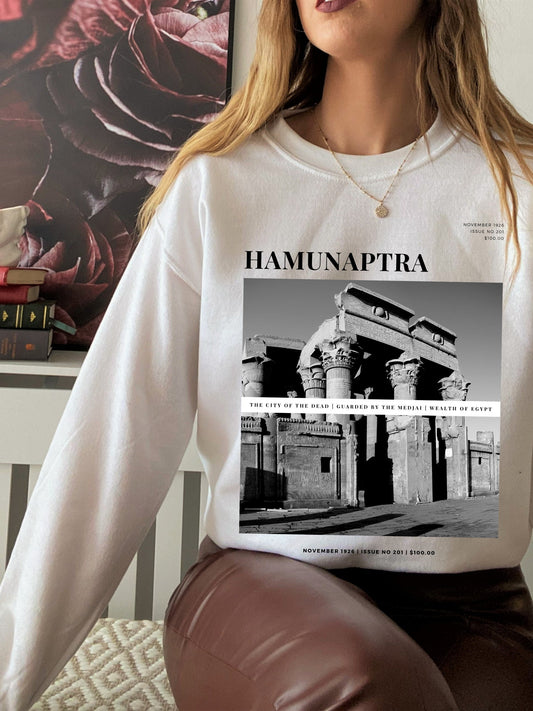 Hamunaptra Travel Magazine Sweatshirt * Vintage Souvenir Adventure Tee * Fandom Merch Movie Lover GIft * The Mummy * Rick Evelyn Beni