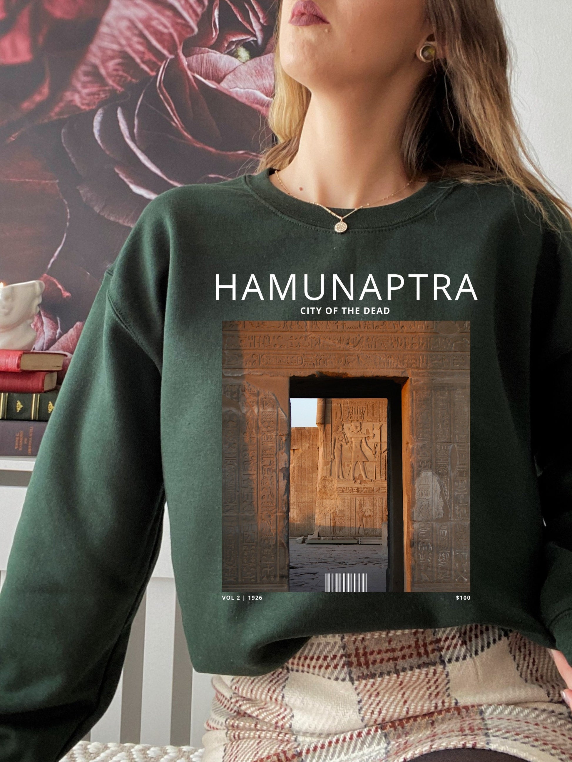 Hamunaptra Travel Magazine Sweatshirt * City of the Dead * Vintage Souvenir Adventure Tee * Fandom Merch Movie Lover GIft * The Mummy