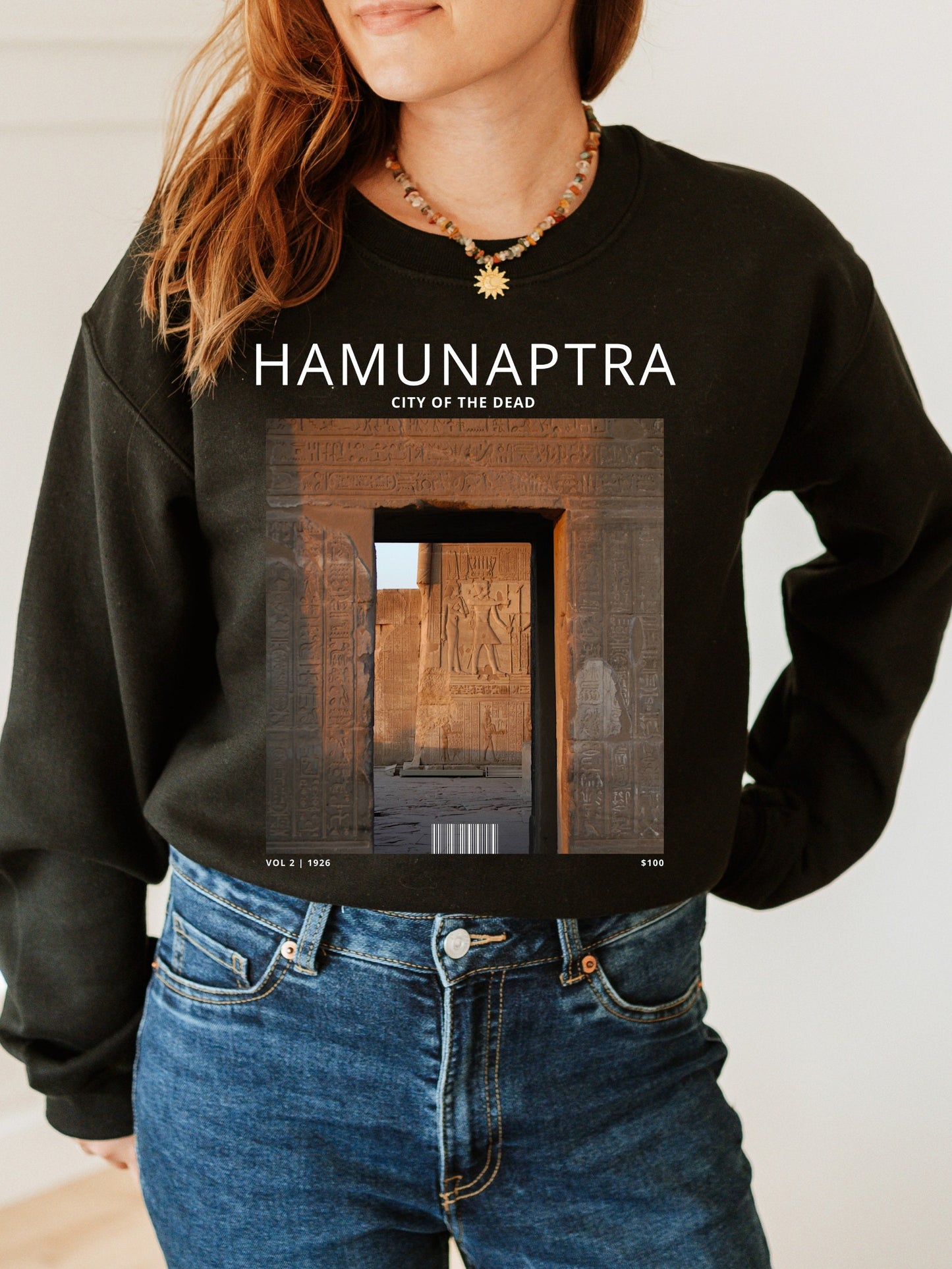 Hamunaptra Travel Magazine Sweatshirt * City of the Dead * Vintage Souvenir Adventure Tee * Fandom Merch Movie Lover GIft * The Mummy