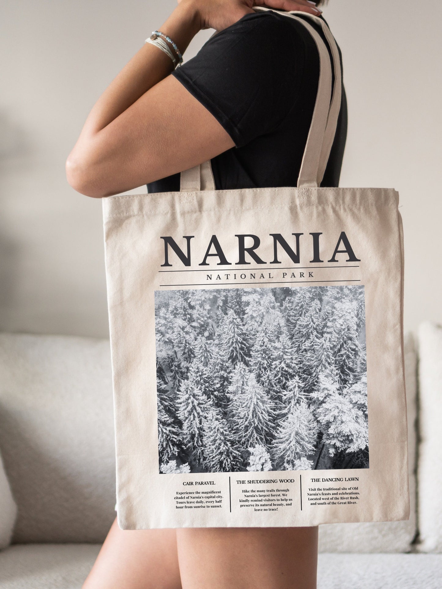 Narnia National Park Tote Book Bag * Retro Minimalist Aesthetic Sweatshirt * Granola Girl Book Merch * Bookish Booktok Book Lover Gift