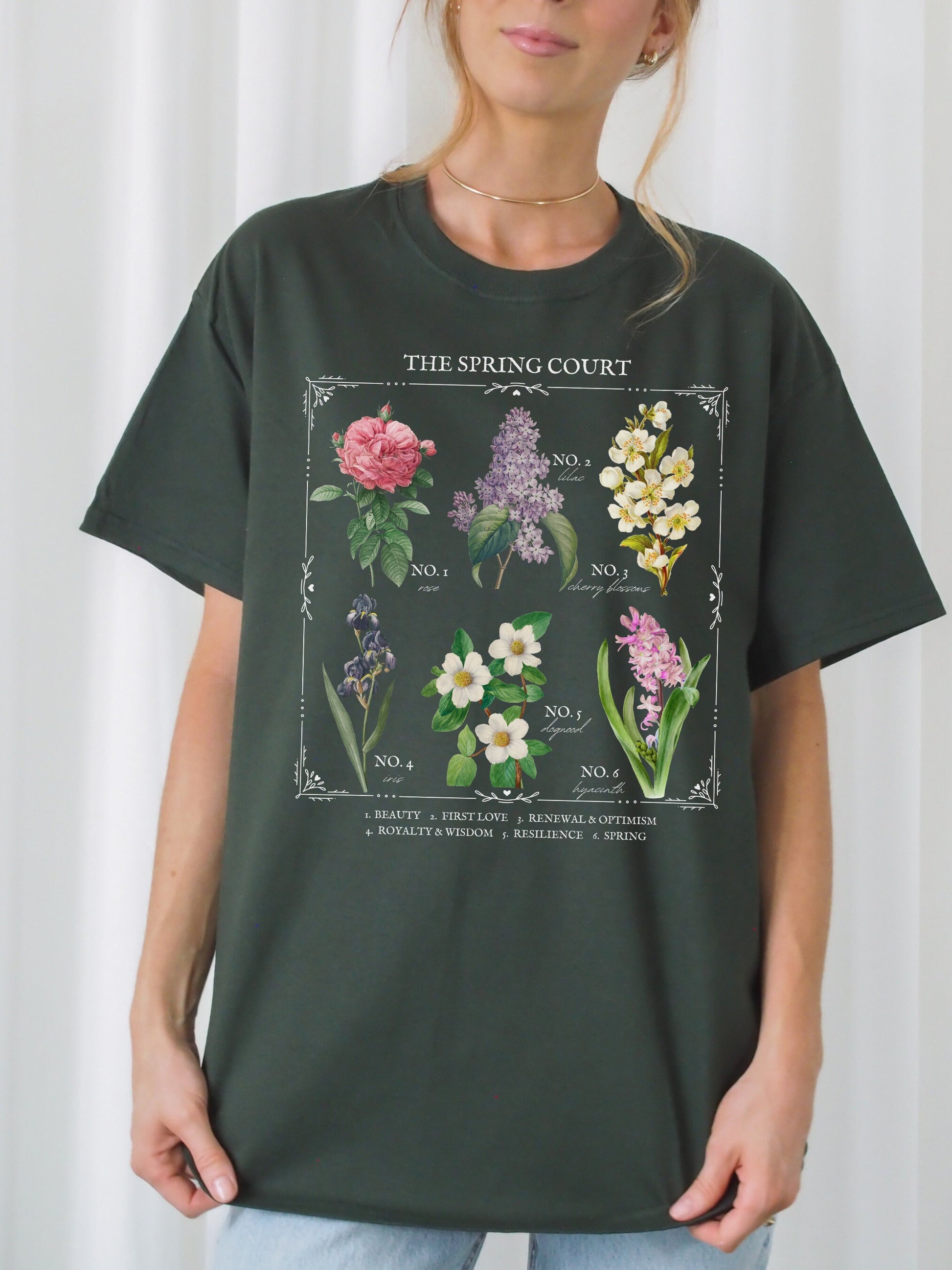 ACOTAR ACOMAF Spring Court Flower Chart * SJM Merch Tee Shirt Tshirt * Tamlin Feyre Rhysand * Fae Bookish Book Lover Gift Romance Reader