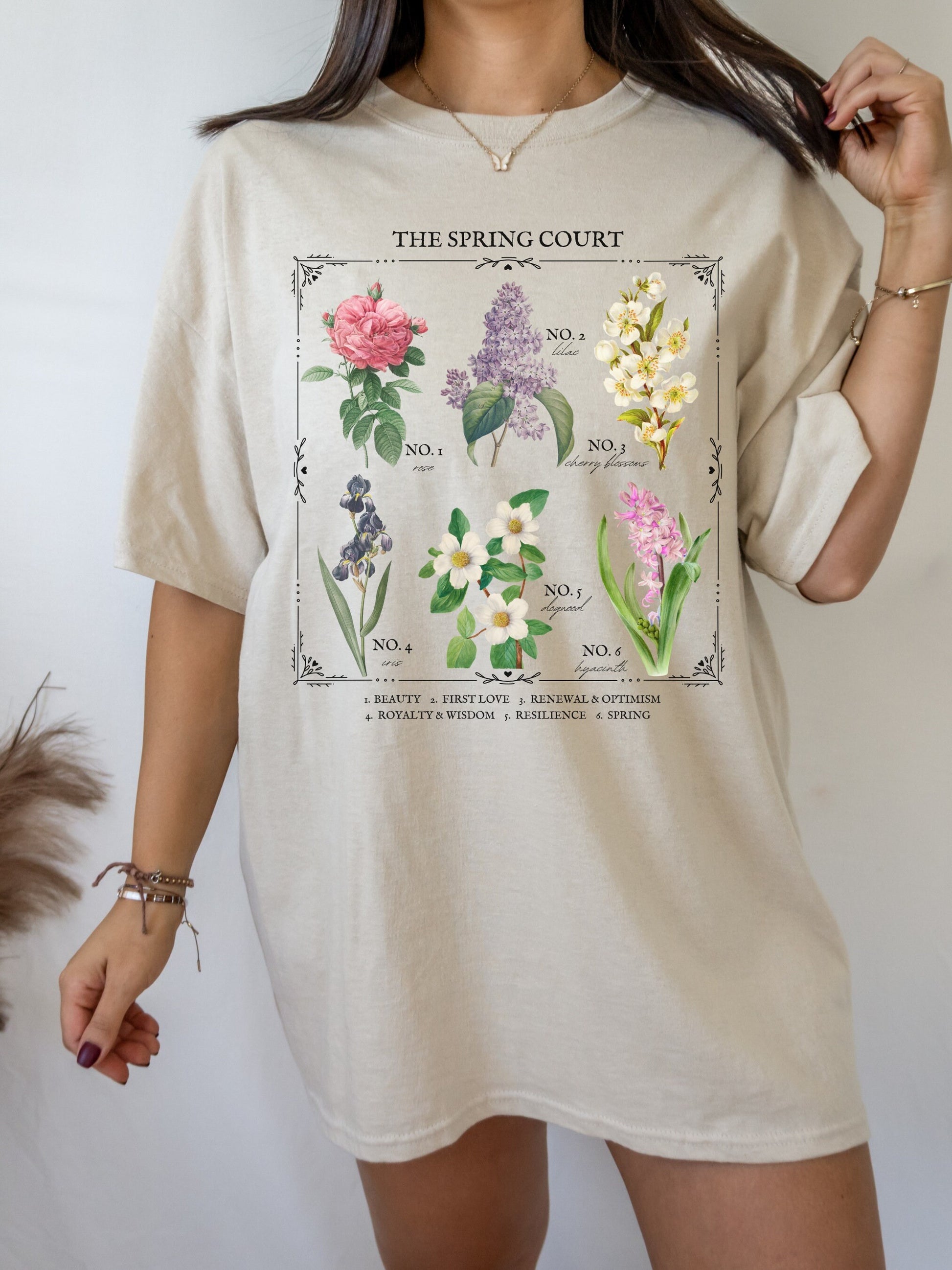 ACOTAR ACOMAF Spring Court Flower Chart * SJM Merch Tee Shirt Tshirt * Tamlin Feyre Rhysand * Fae Bookish Book Lover Gift Romance Reader