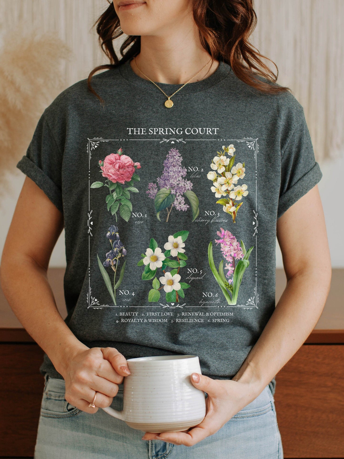 ACOTAR ACOMAF Spring Court Flower Chart * SJM Merch Tee Shirt Tshirt * Tamlin Feyre Rhysand * Fae Bookish Book Lover Gift Romance Reader