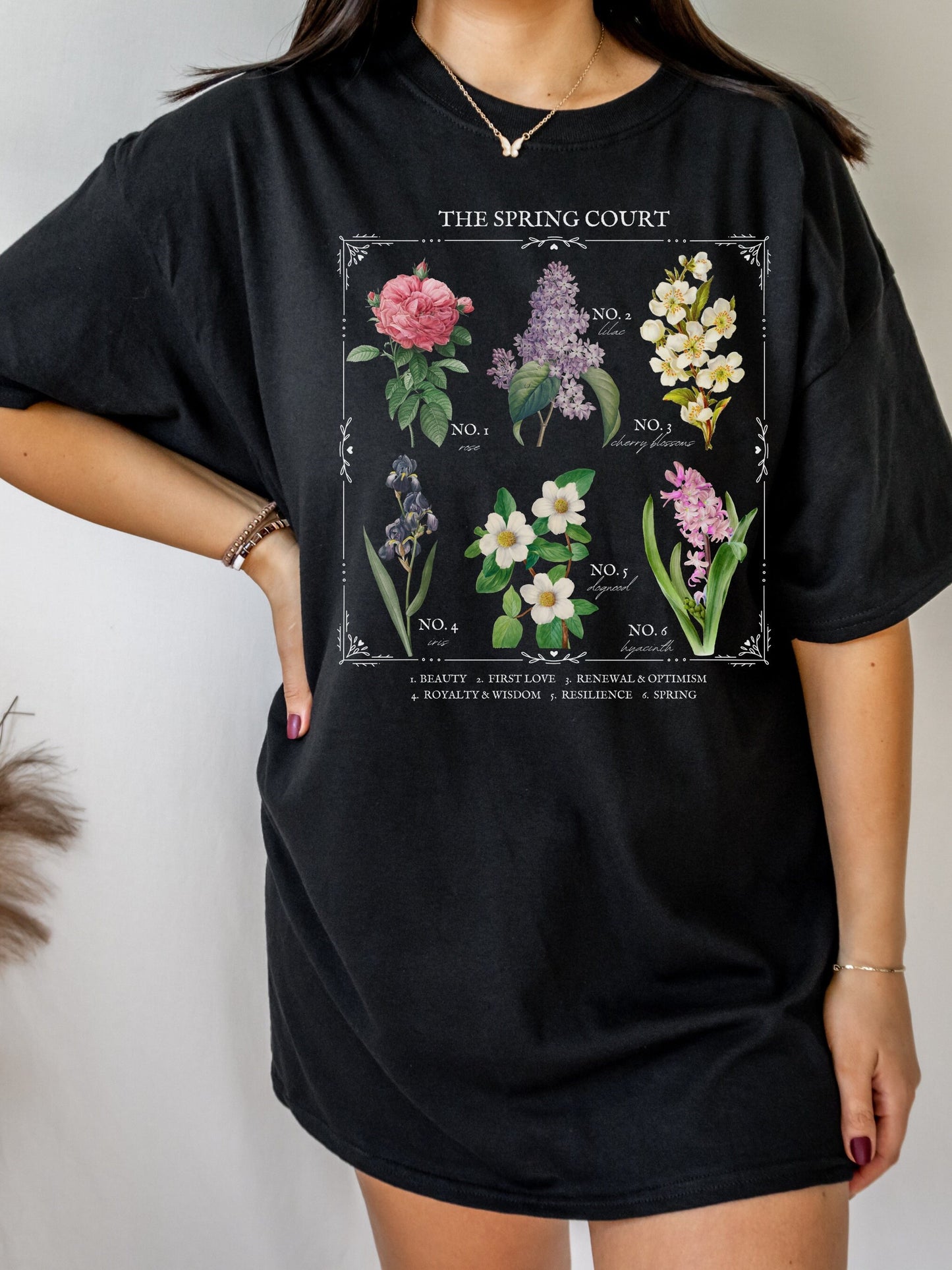 ACOTAR ACOMAF Spring Court Flower Chart * SJM Merch Tee Shirt Tshirt * Tamlin Feyre Rhysand * Fae Bookish Book Lover Gift Romance Reader