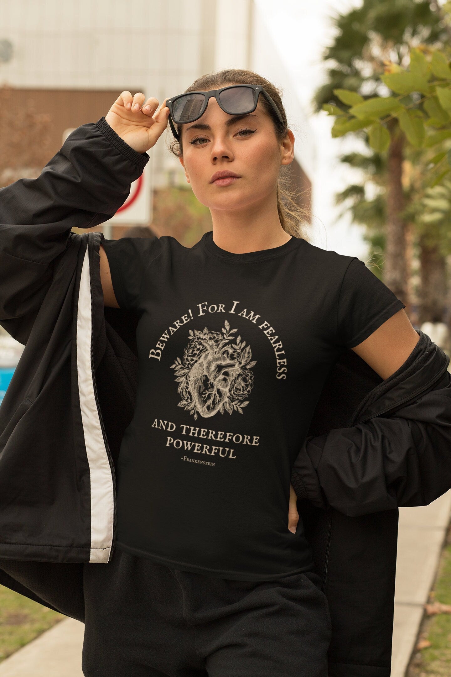 Beware for I am fearless and therefore powerful * Frankenstein Mary Shelley * Dark Academia Feminist Bookish Gothic Dark Cottagecore Shirt