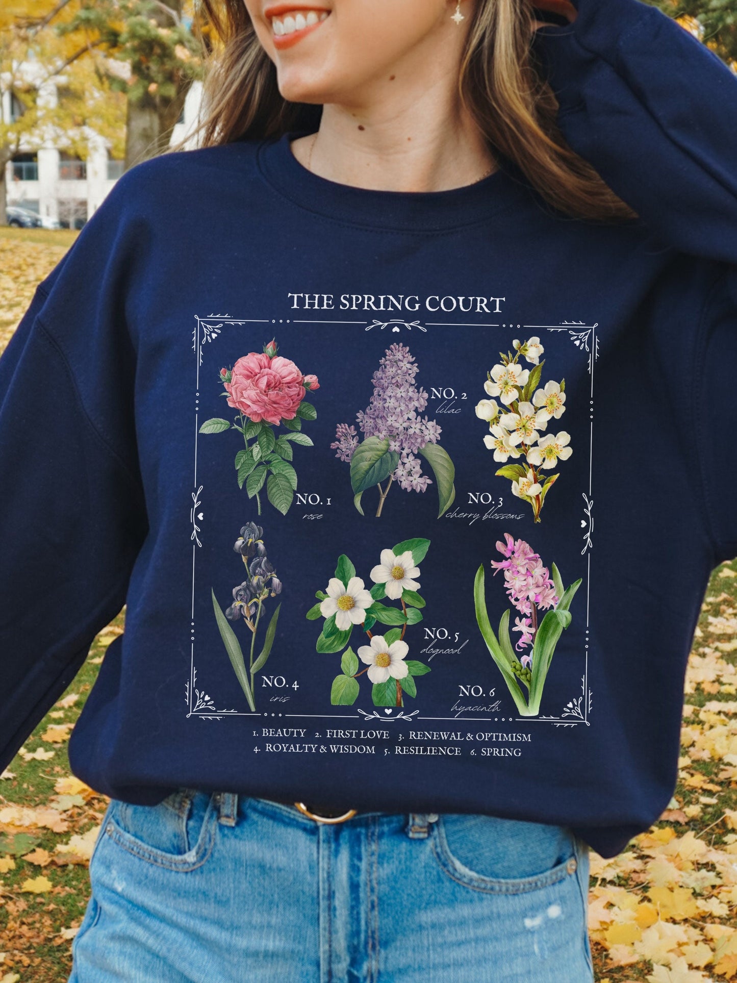 ACOTAR ACOMAF Spring Court Flower Chart * SJM Merch Sweatshirt * Tamlin Feyre Rhysand * Witchy Goth Bookish Book Lover Gift Romance Reader