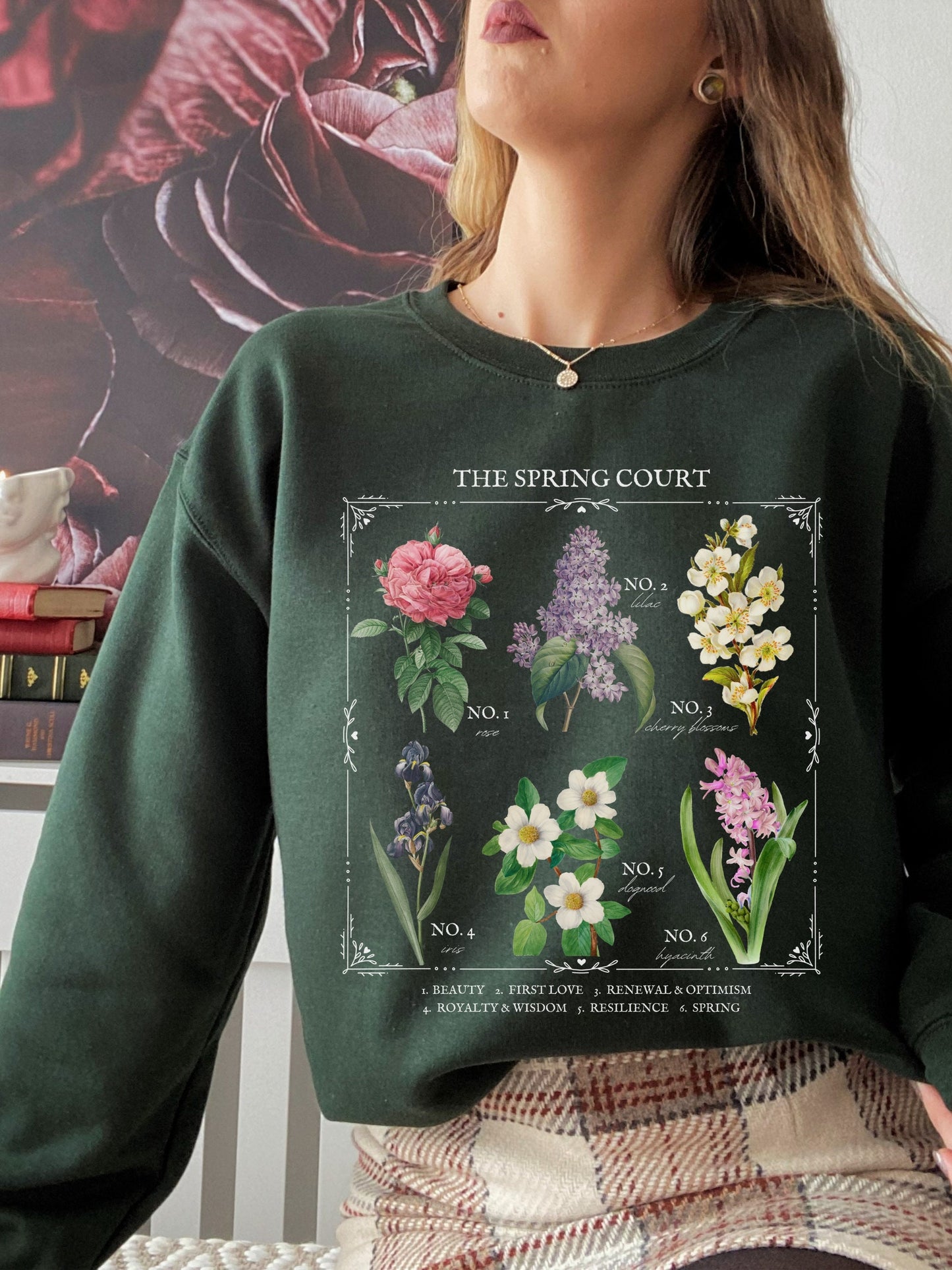 ACOTAR ACOMAF Spring Court Flower Chart * SJM Merch Sweatshirt * Tamlin Feyre Rhysand * Witchy Goth Bookish Book Lover Gift Romance Reader