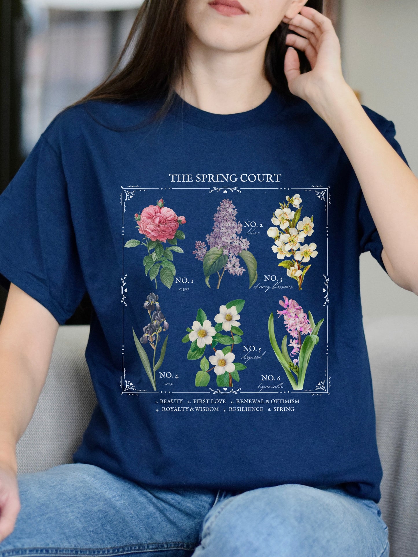 ACOTAR ACOMAF Spring Court Flower Chart * SJM Merch Tee Shirt Tshirt * Tamlin Feyre Rhysand * Fae Bookish Book Lover Gift Romance Reader