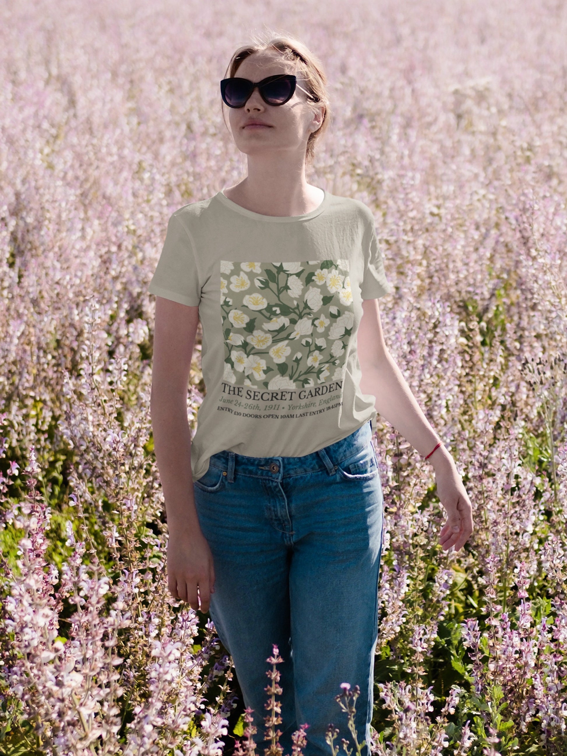 The Secret Garden Flower Market Show Tee Shirt Tshirt * Dark Cottagecore Light Academia Fairycore Goblincore * Botanical Flower Print