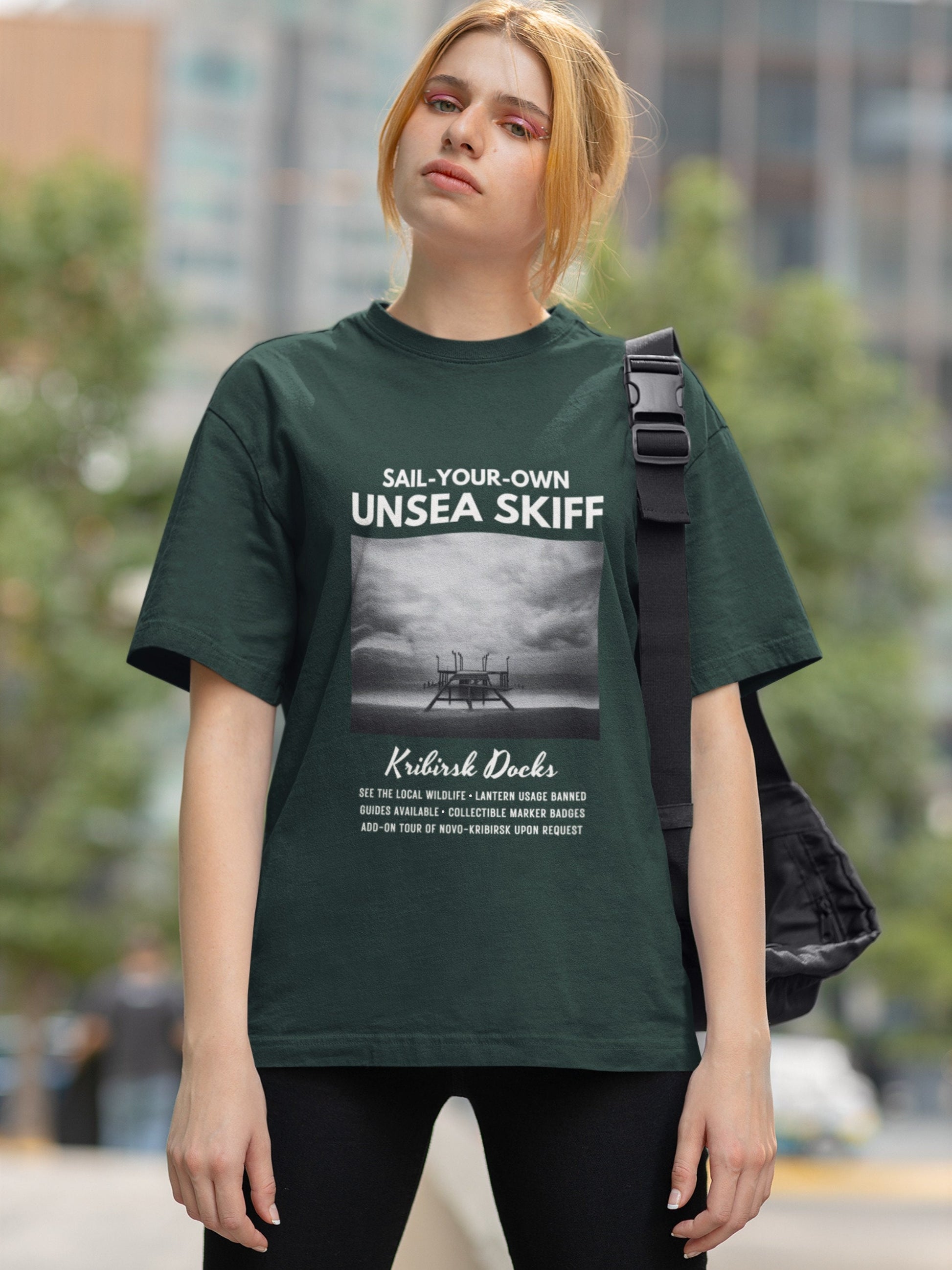 The Unsea Sail Your Own Skiff Tour Tee Shirt Tshirt * The Shadow Fold Grishaverse Merch Travel Tour Ad * Shadow and Bone Six of Crows Alina