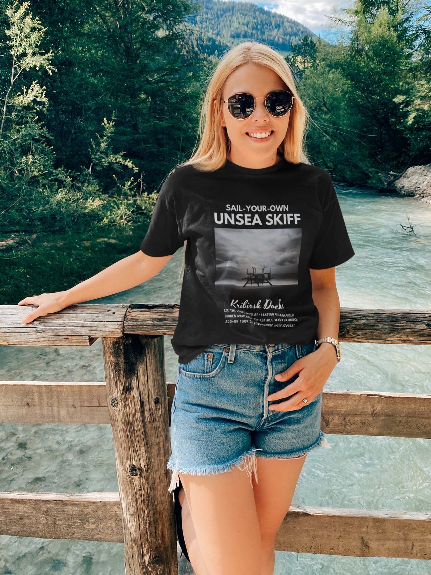 The Unsea Sail Your Own Skiff Tour Tee Shirt Tshirt * The Shadow Fold Grishaverse Merch Travel Tour Ad * Shadow and Bone Six of Crows Alina