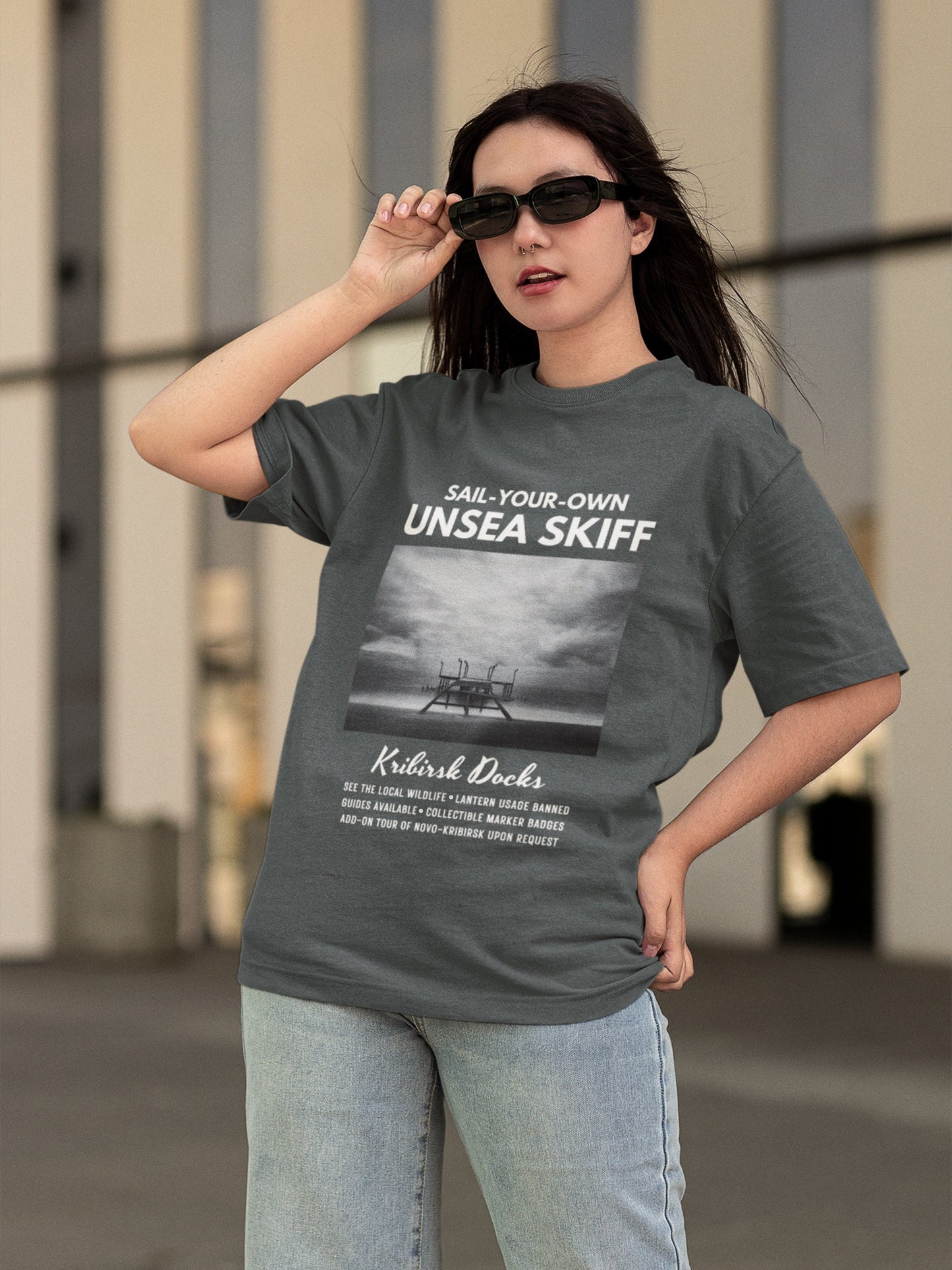 The Unsea Sail Your Own Skiff Tour Tee Shirt Tshirt * The Shadow Fold Grishaverse Merch Travel Tour Ad * Shadow and Bone Six of Crows Alina