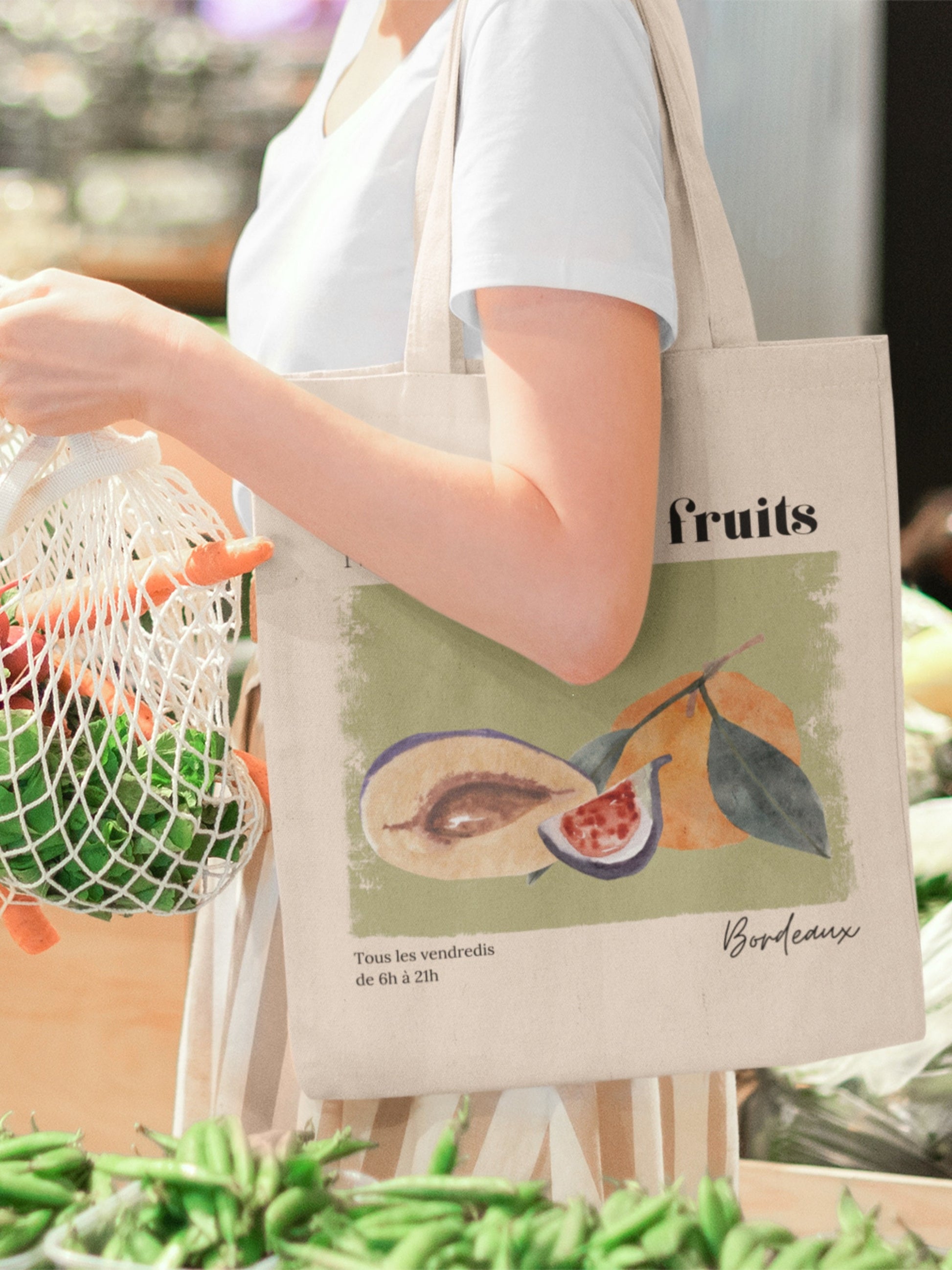 Farmers Market French Marche aux fruits fleurs flower Tote Bag * Danish Springcore French Girl Paris Poster Print * Clean Girl Sunday Reset