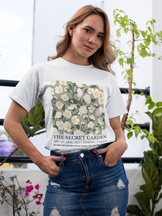 The Secret Garden Flower Market Show Tee Shirt Tshirt * Dark Cottagecore Light Academia Fairycore Goblincore * Botanical Flower Print