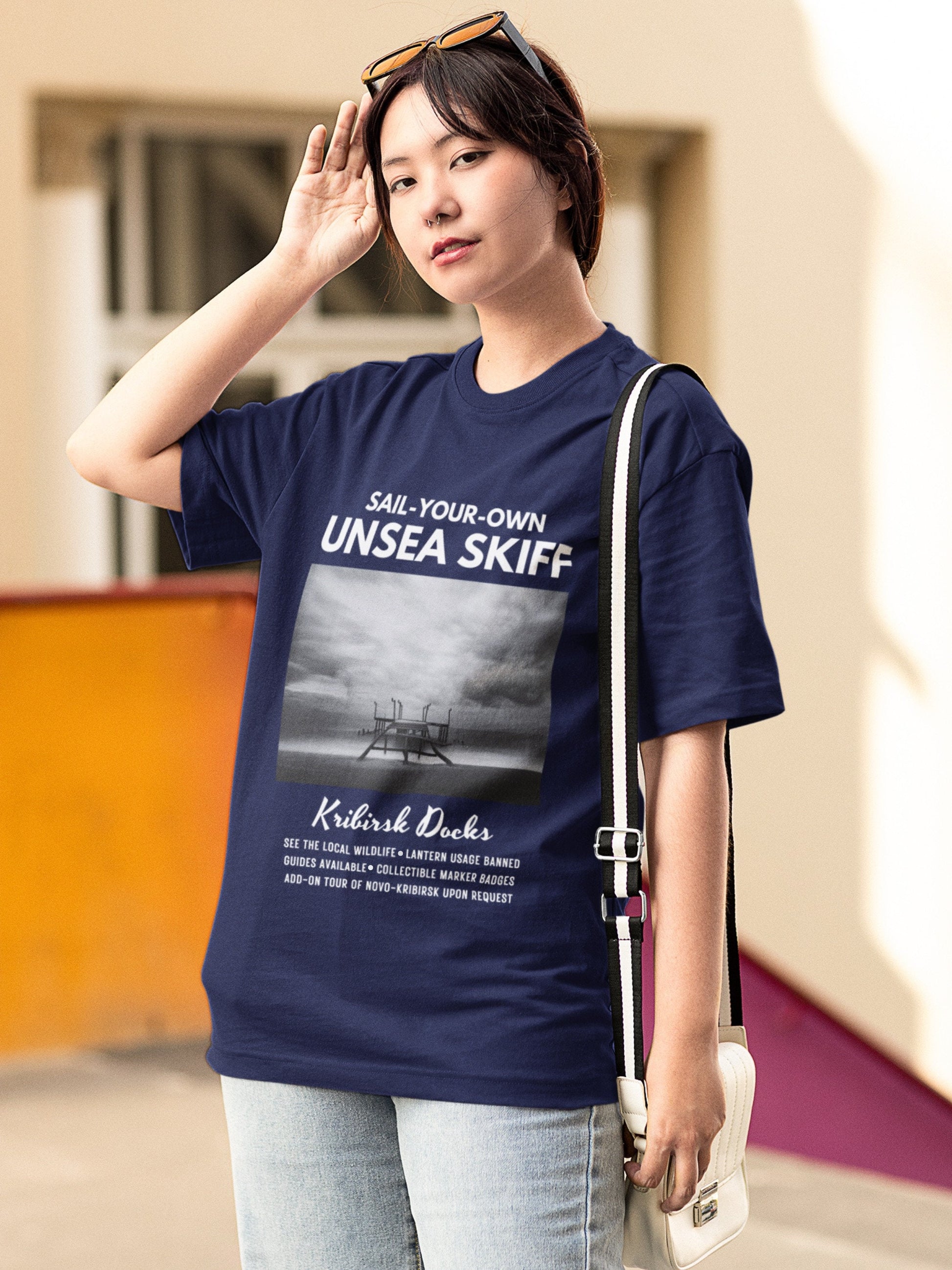 The Unsea Sail Your Own Skiff Tour Tee Shirt Tshirt * The Shadow Fold Grishaverse Merch Travel Tour Ad * Shadow and Bone Six of Crows Alina