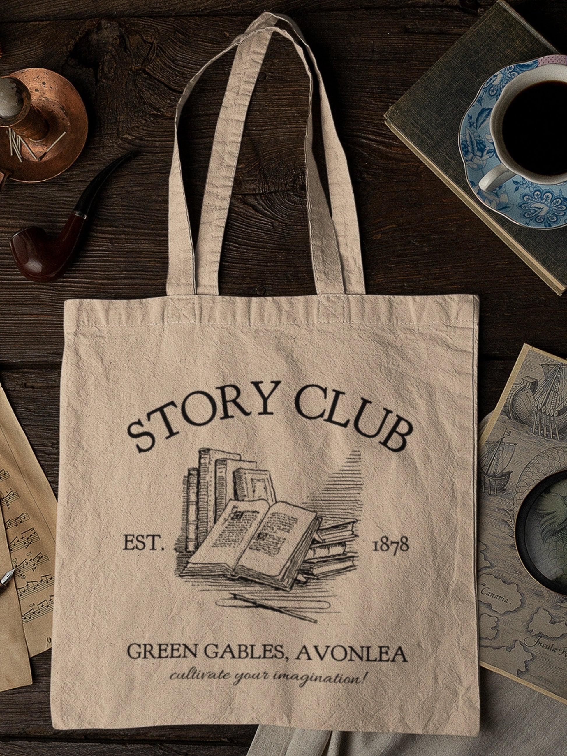 Anne of Green Gables Story Book Club Tote College Book Bag * Cottagecore Anne with an E LM Montgomery * Book Fandom Merch Classic Literature